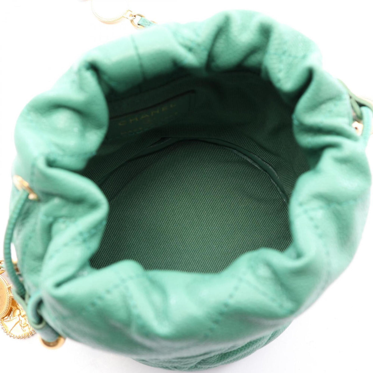 Chanel Green Grained Calfskin Handbag Shoulder Bag (Pre-Owned)