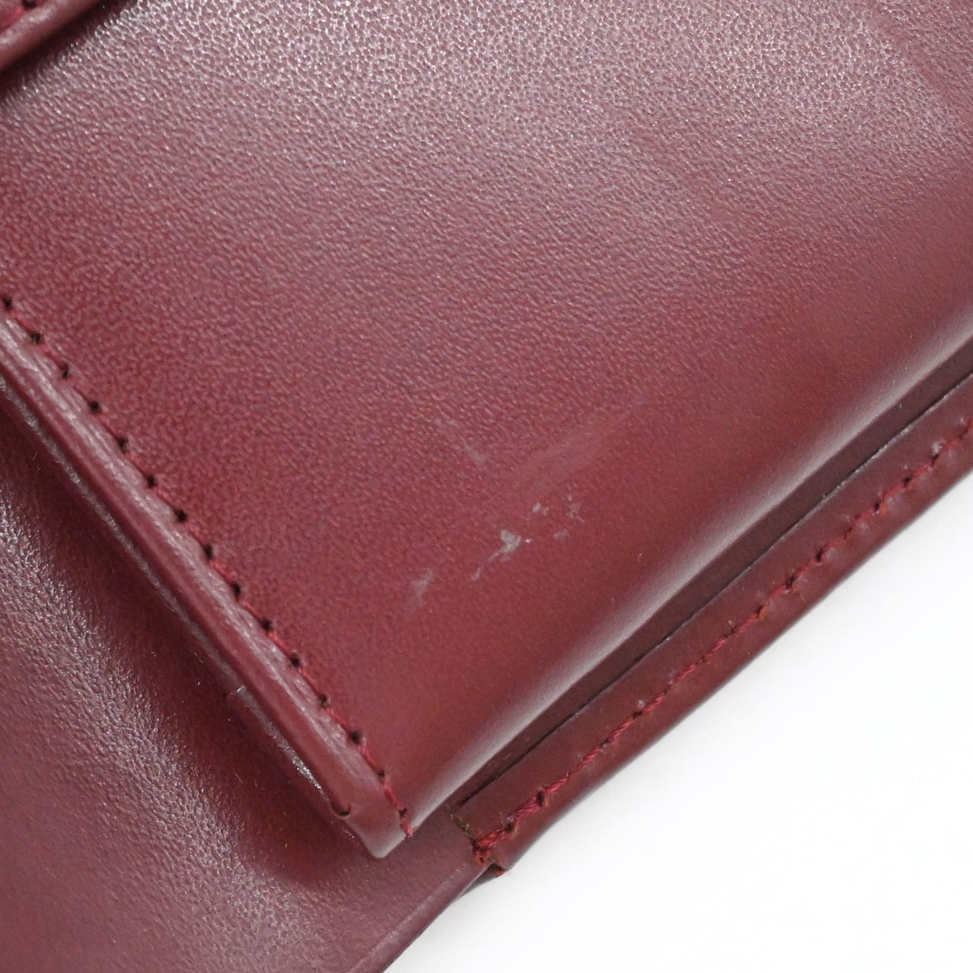 Cartier Must Bordeaux Leather Wallet (Bi-Fold) (Pre-Owned)