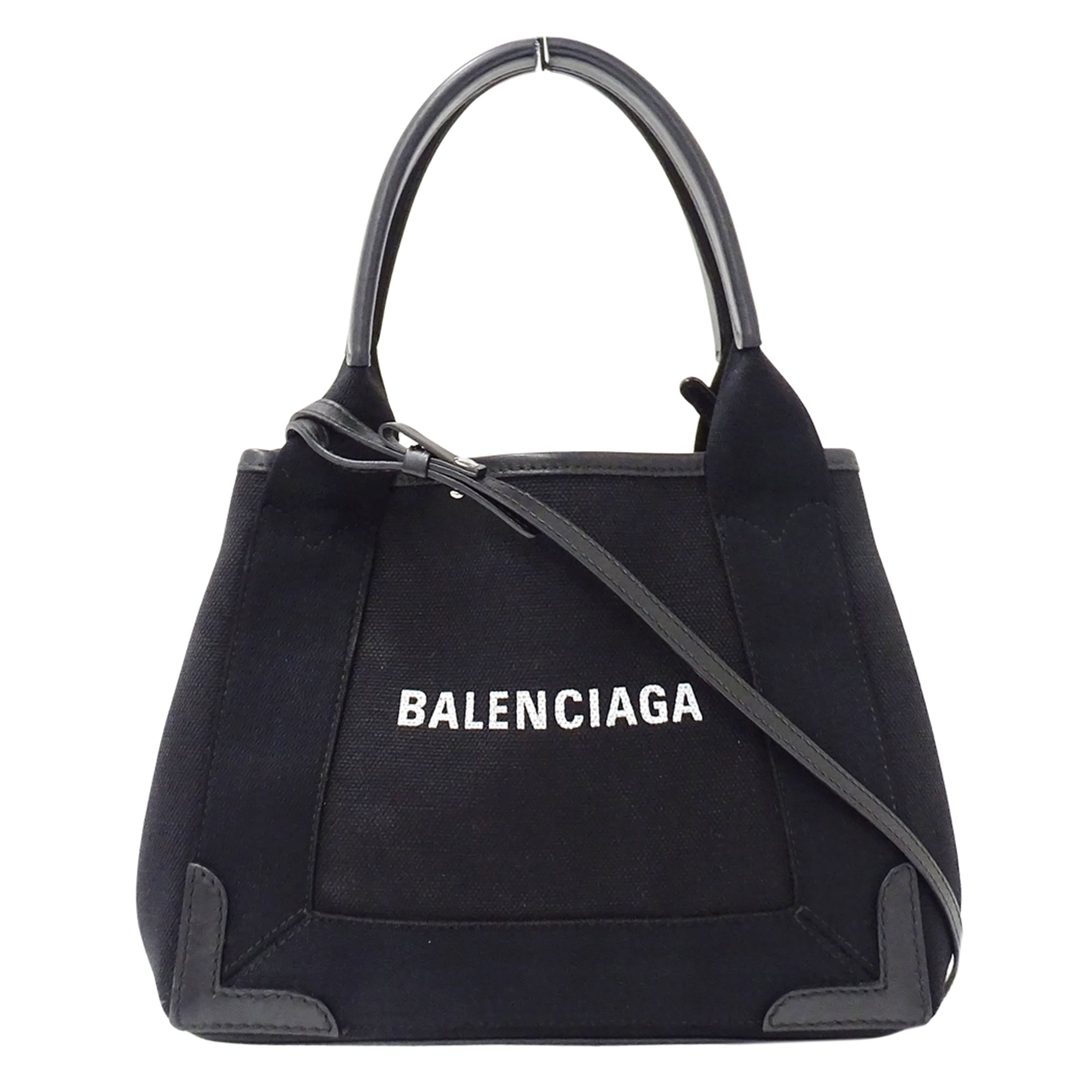 Balenciaga Black Canvas Handbag Pouch Shoulder Bag (Pre-Owned)