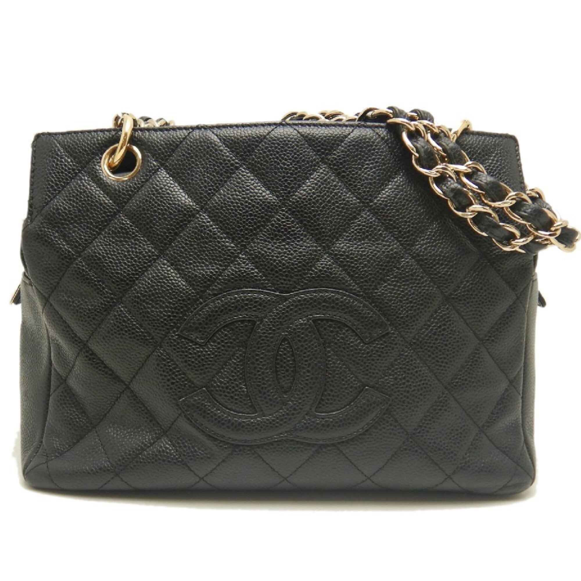 Chanel Matelasse Black Grained Calfskin Tote Bag (Pre-Owned)