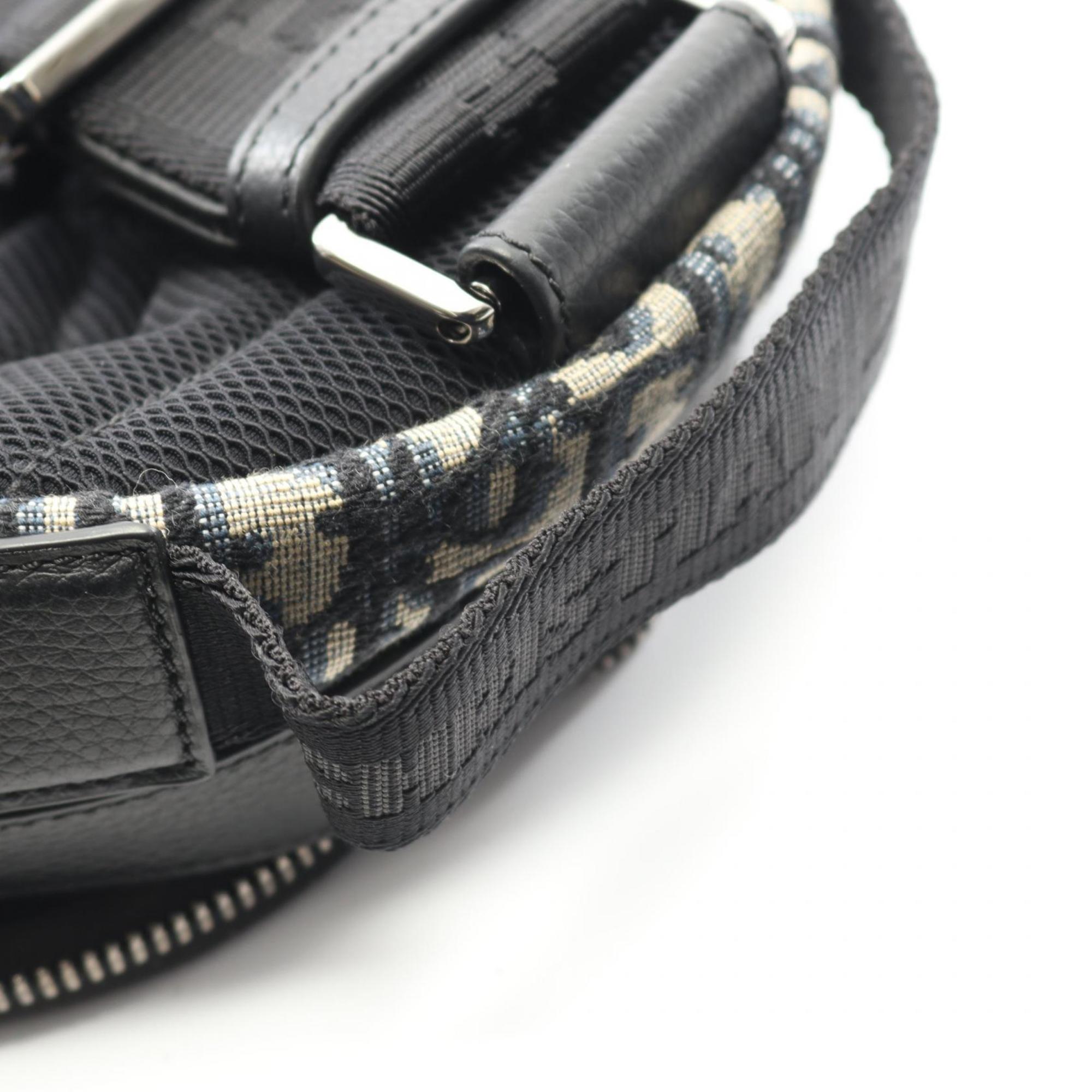 Christian Dior Beige Navy Canvas Leather Fanny Pack Sling Bag (Pre-Owned)