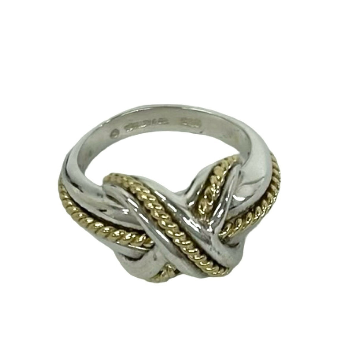 Tiffany Gold Silver Yellow Gold (18K) Silver 925 Band Ring (Pre-Owned)