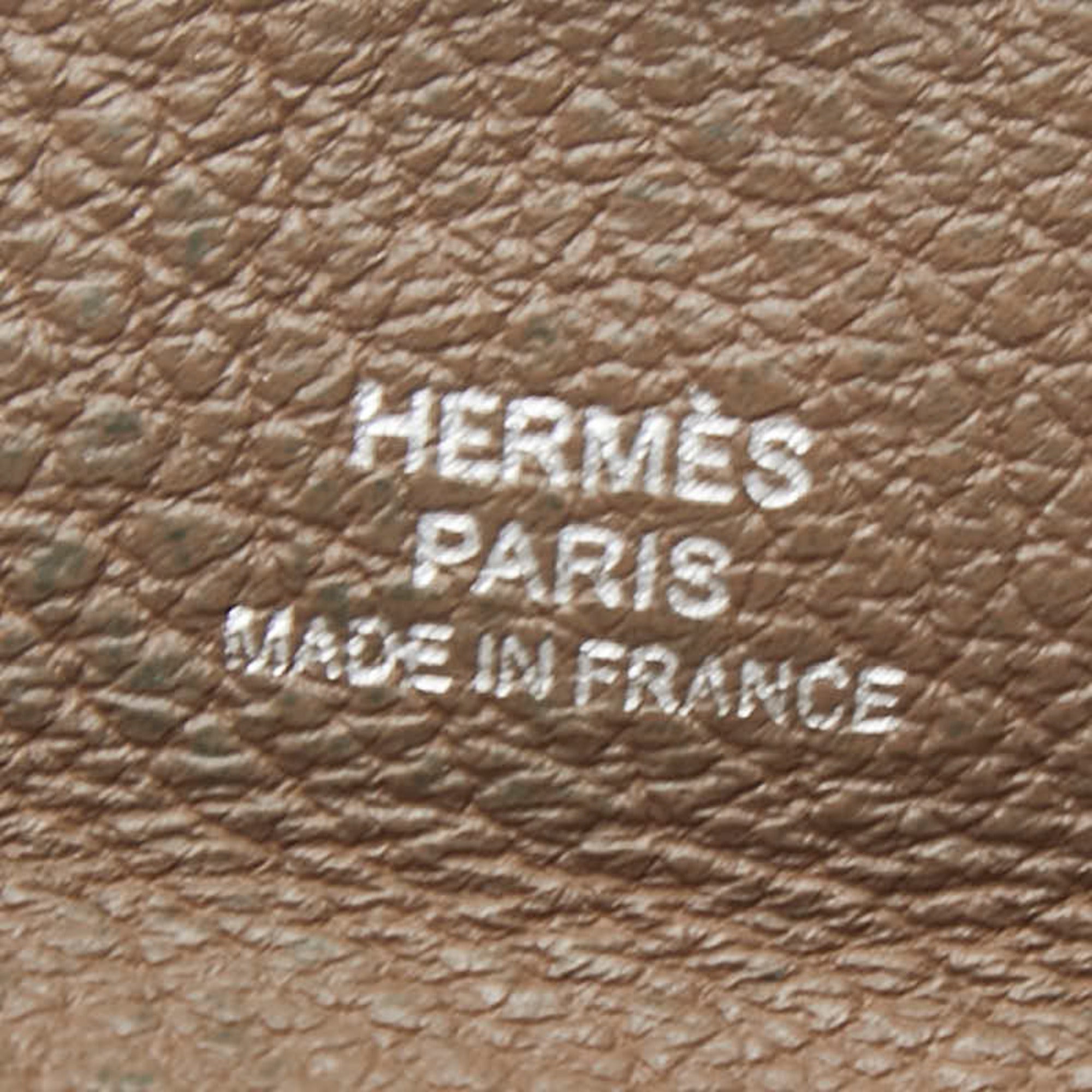 Hermes Beige Etoupe Gray Taurillon Clemence Leather Coin Purse/Coin Case (Pre-Owned)