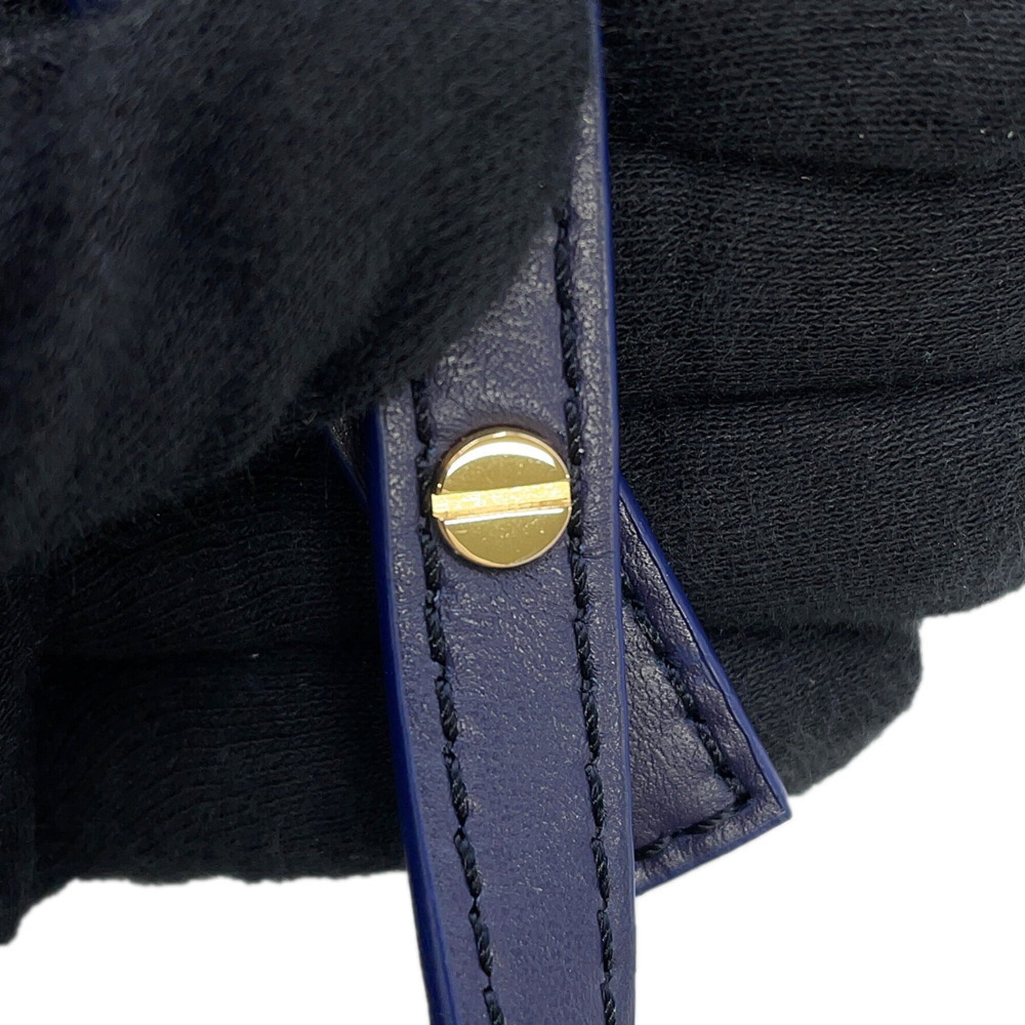 Loewe Navy Leather Handbag Tote Bag (Pre-Owned)