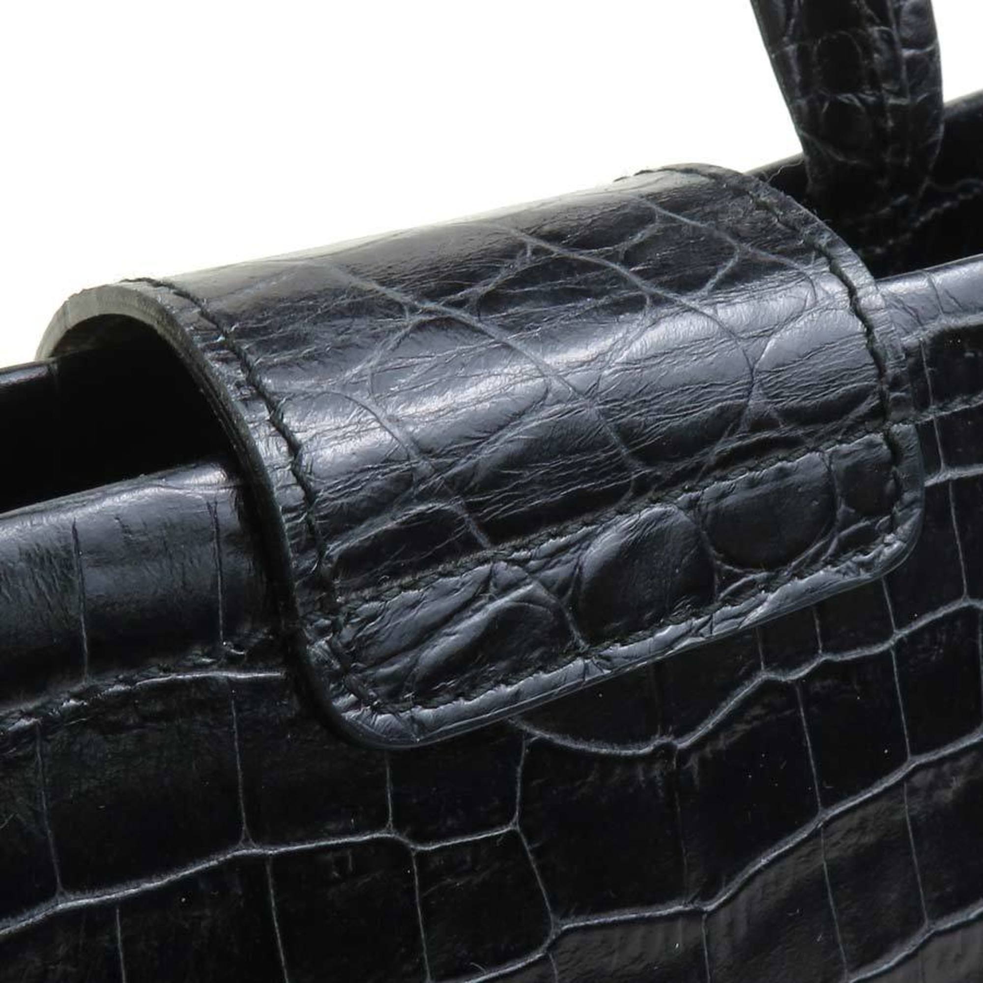 Salvatore Ferragamo Black Leather Handbag Shoulder Bag (Pre-Owned)