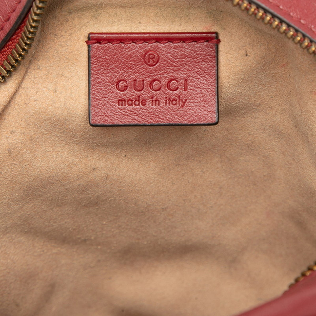 Gucci Gg Marmont Red Color Leather Shoulder Bag (Pre-Owned)