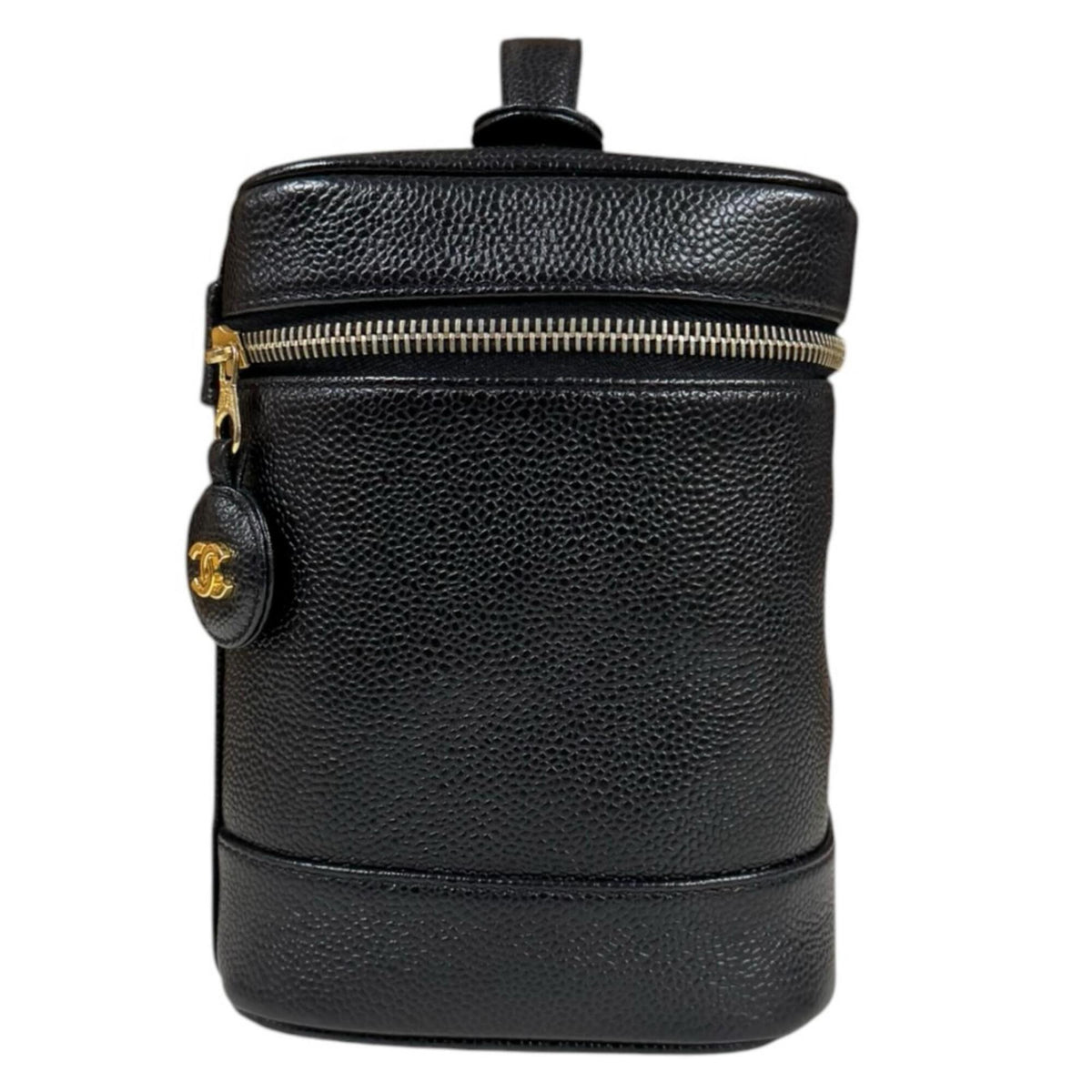 Chanel Black Grained Calfskin Handbag Vanity Bag (Pre-Owned)