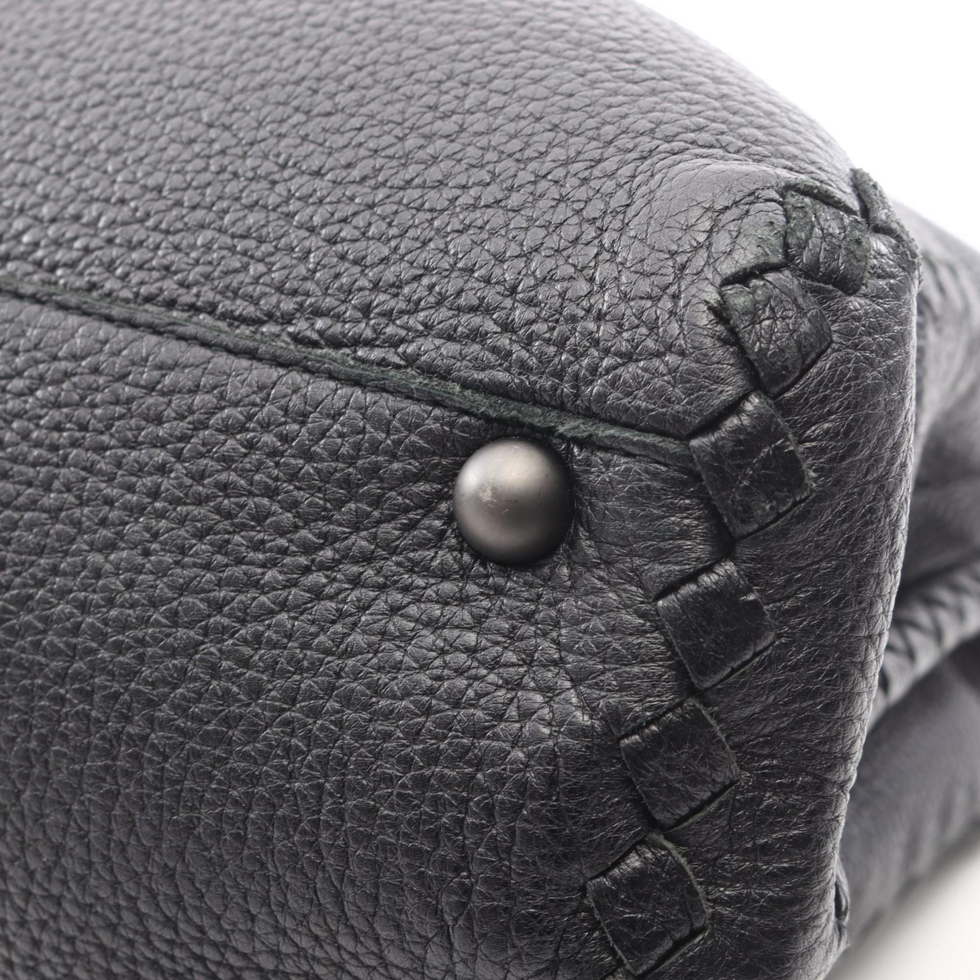 Bottega Veneta Black Leather Handbag Tote Bag (Pre-Owned)
