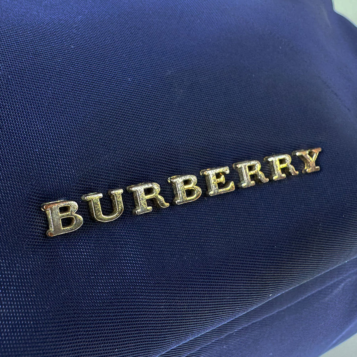 Burberry Black Navy Nylon Leather Backpack (Pre-Owned)