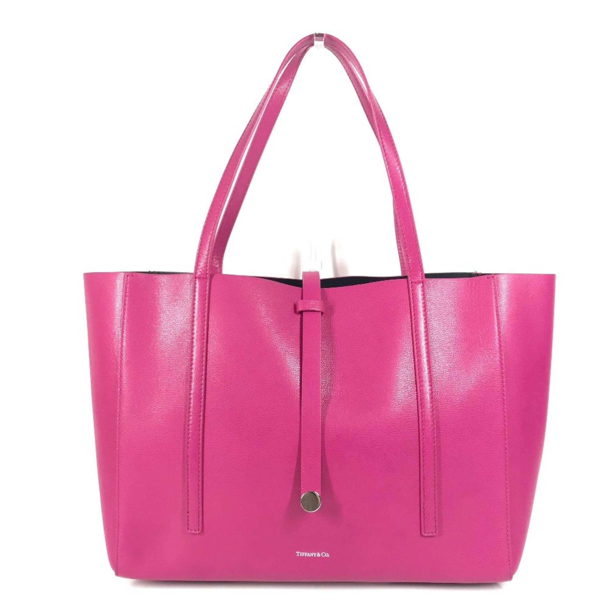Tiffany Black Pink Leather Shoulder Bag Tote Bag (Pre-Owned)