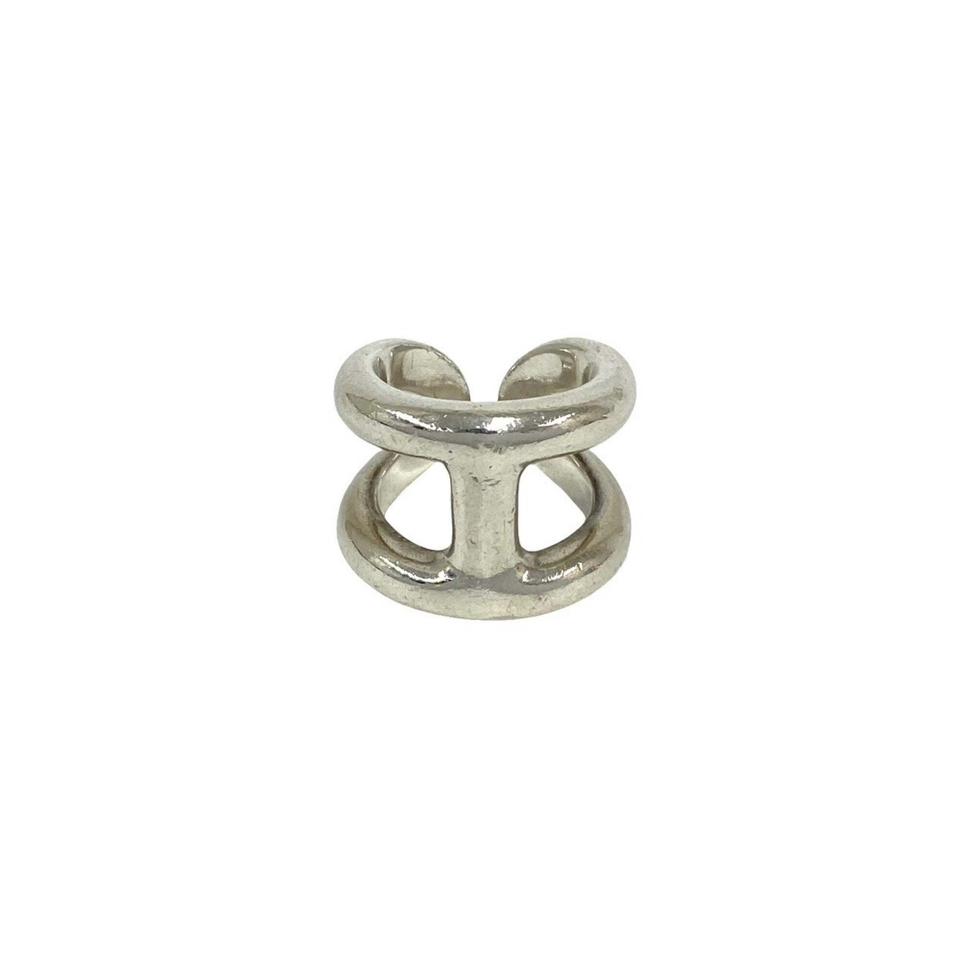 Hermes Silver Silver 925 Band Ring (Pre-Owned)