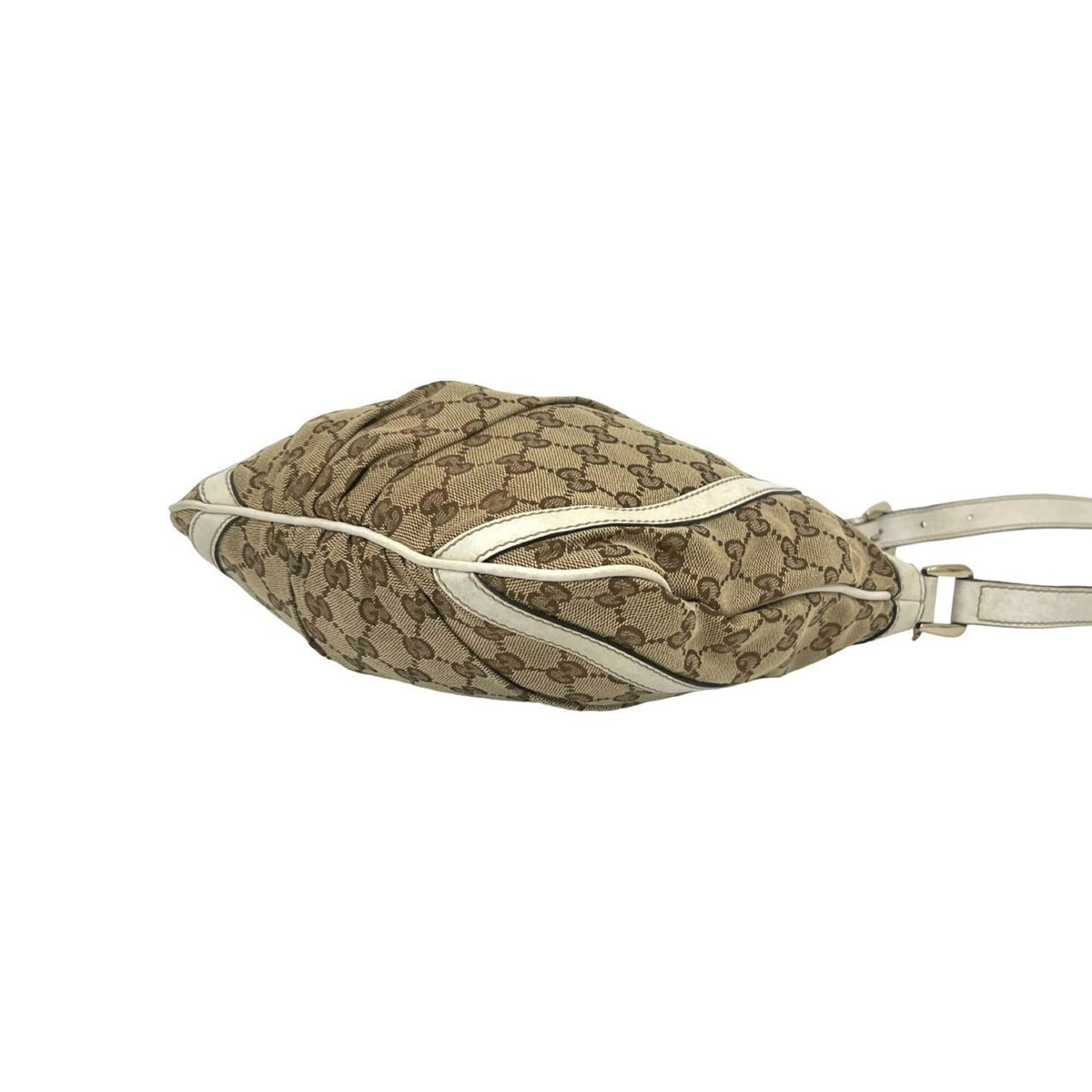 Gucci Brown White Canvas Leather Crossbody Bag Pochette Shoulder Bag (Pre-Owned)