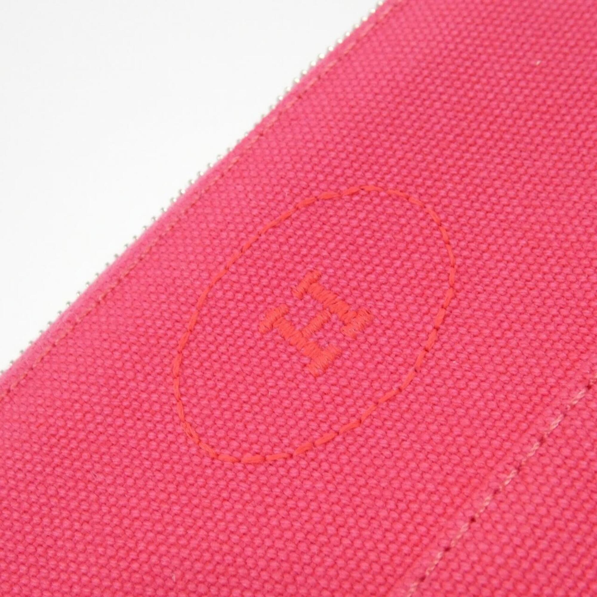 Hermes Pink Canvas Handbag Pouch (Pre-Owned)