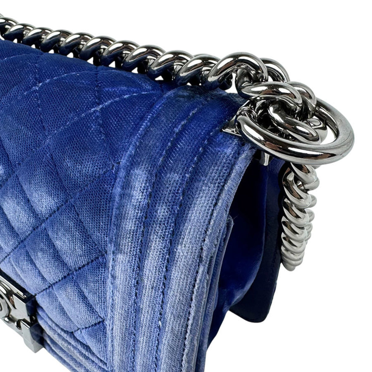 Chanel Blue Velvet Shoulder Bag (Pre-Owned)