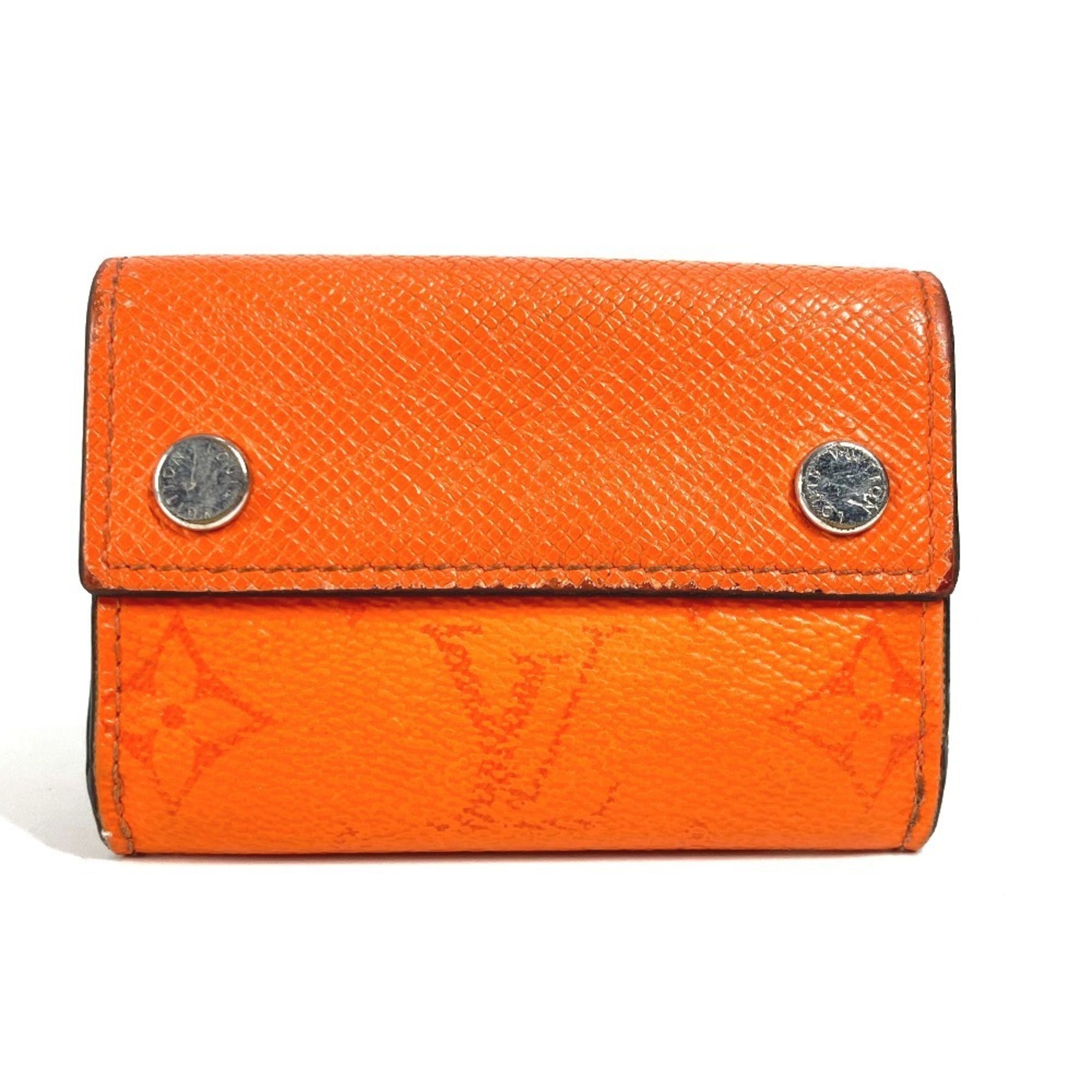 Louis Vuitton Taigarama Orange Taiga Leather Monogram Wallet (Tri-Fold) (Pre-Owned)