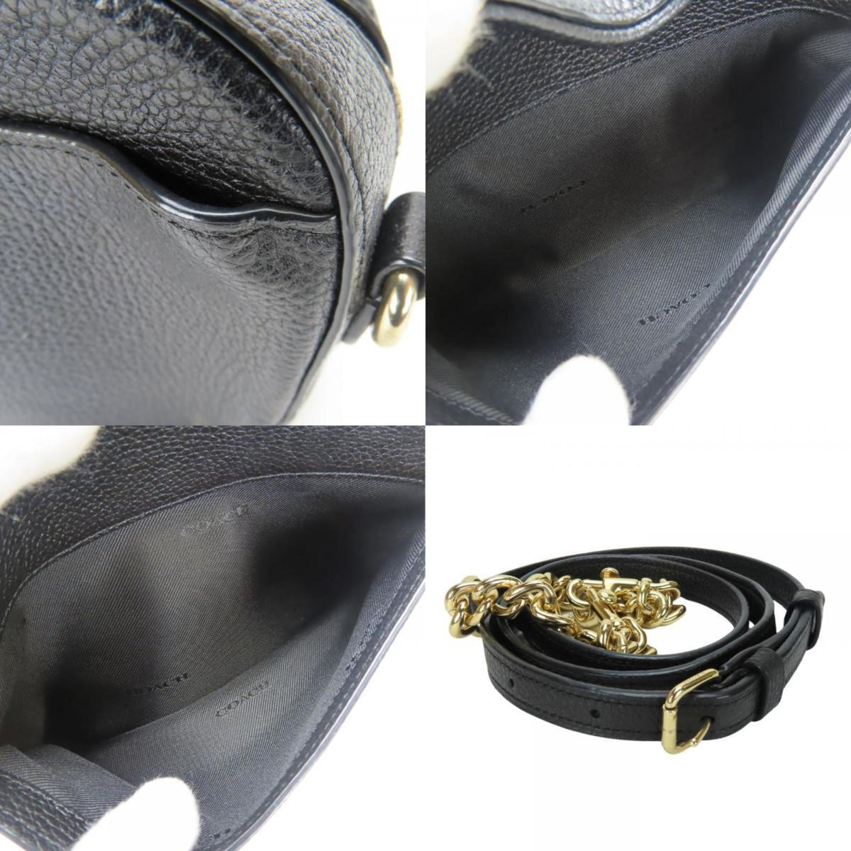 Coach Black Leather Pochette Pouch Shoulder Bag (Pre-Owned)