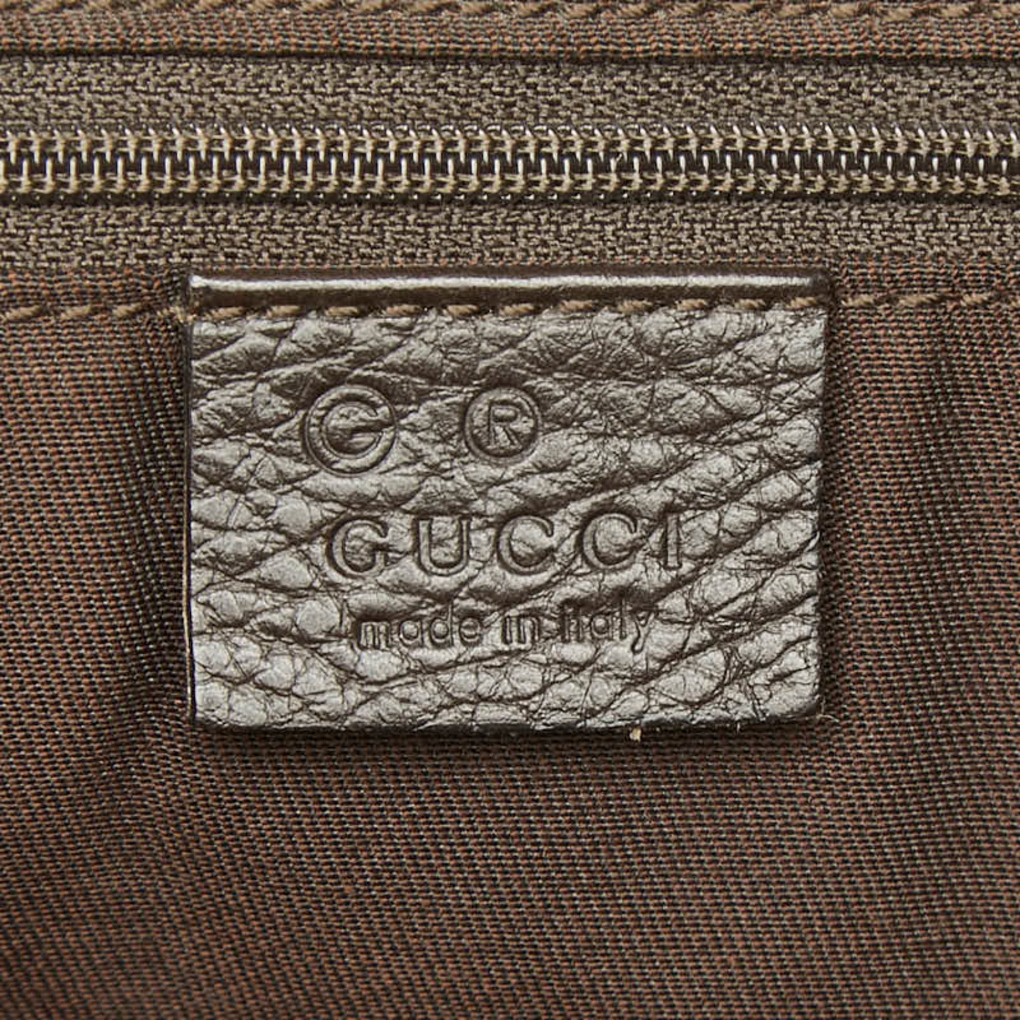 Gucci Brown Nylon Leather Shoulder Bag (Pre-Owned)