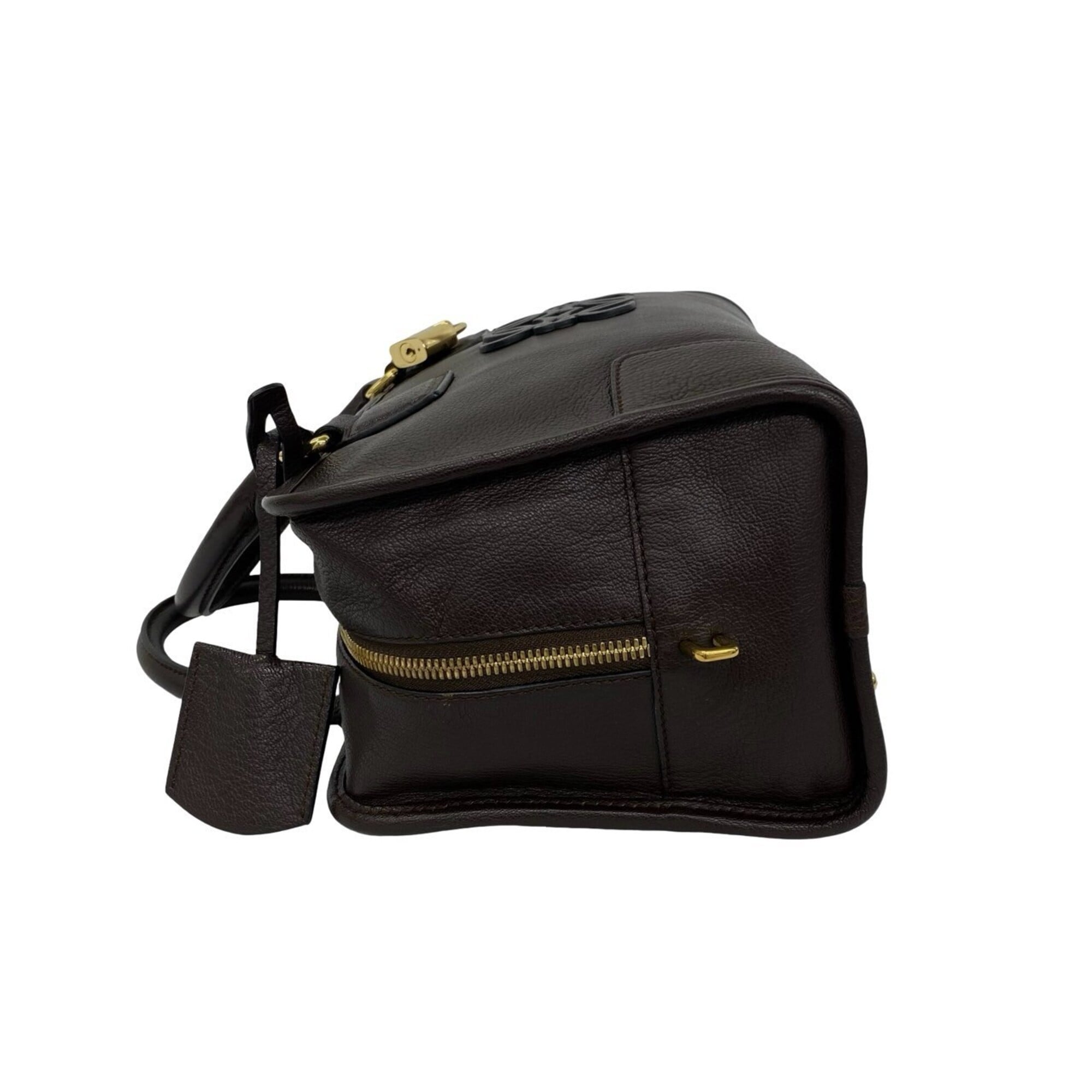 Loewe Brown Leather Boston Bag Handbag (Pre-Owned)