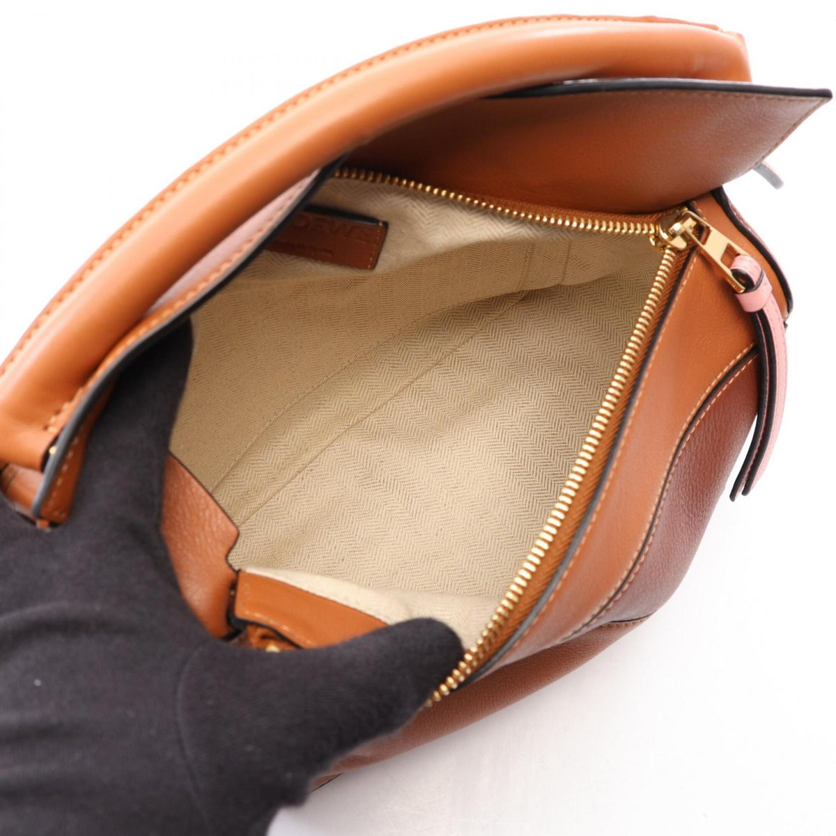 Loewe Brown Pink Leather Handbag (Pre-Owned)
