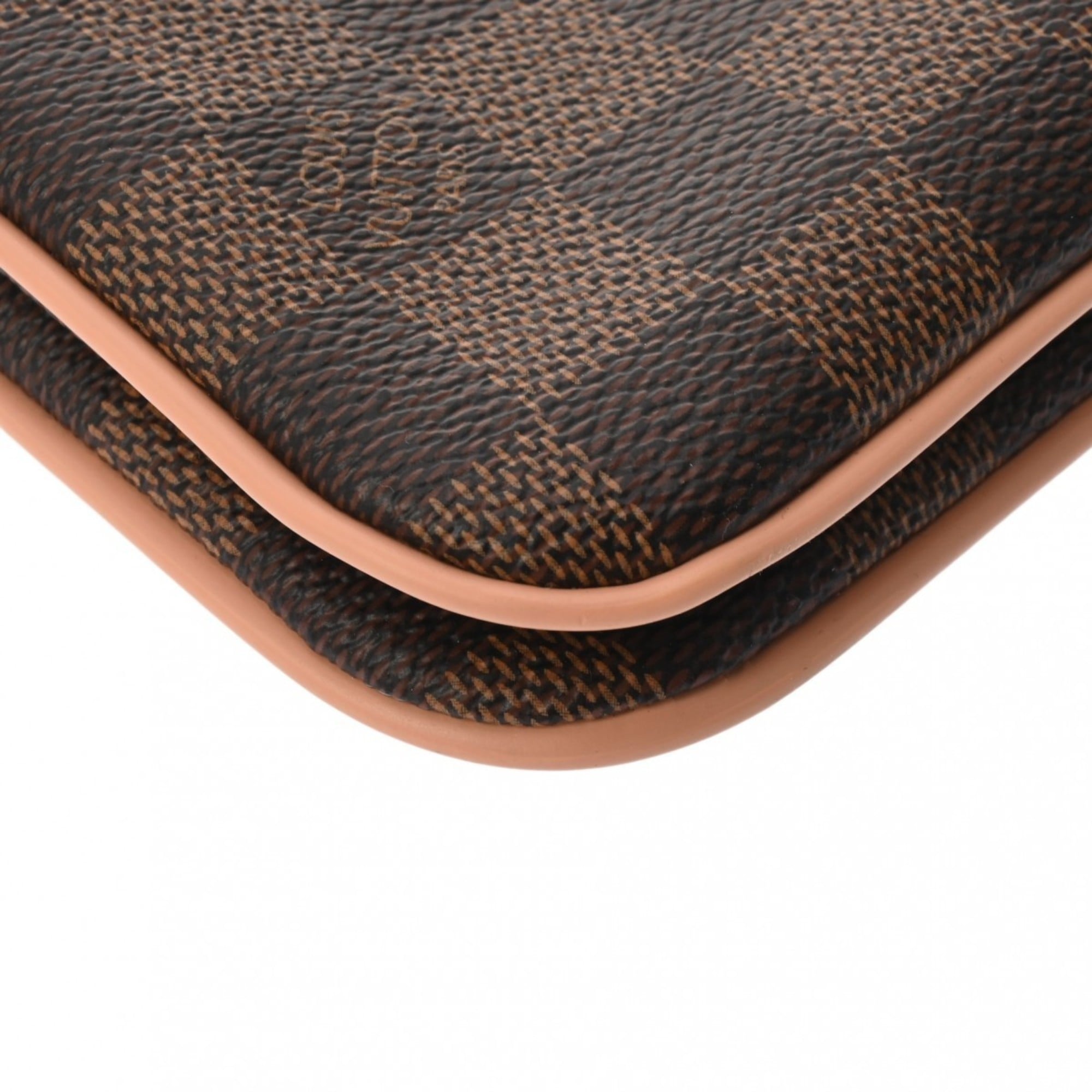 Louis Vuitton Brown Pink Damier Canvas Pochette Shoulder Bag (Pre-Owned)