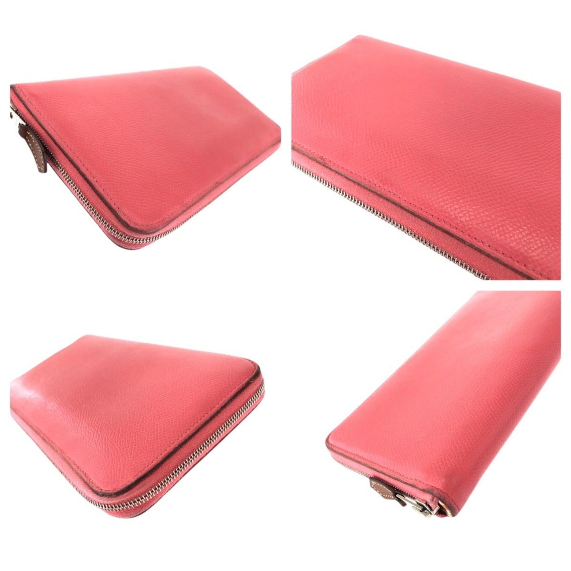 Hermes Pink Rose Azalee Epsom Leather Long Wallet (Bi-Fold) (Pre-Owned)