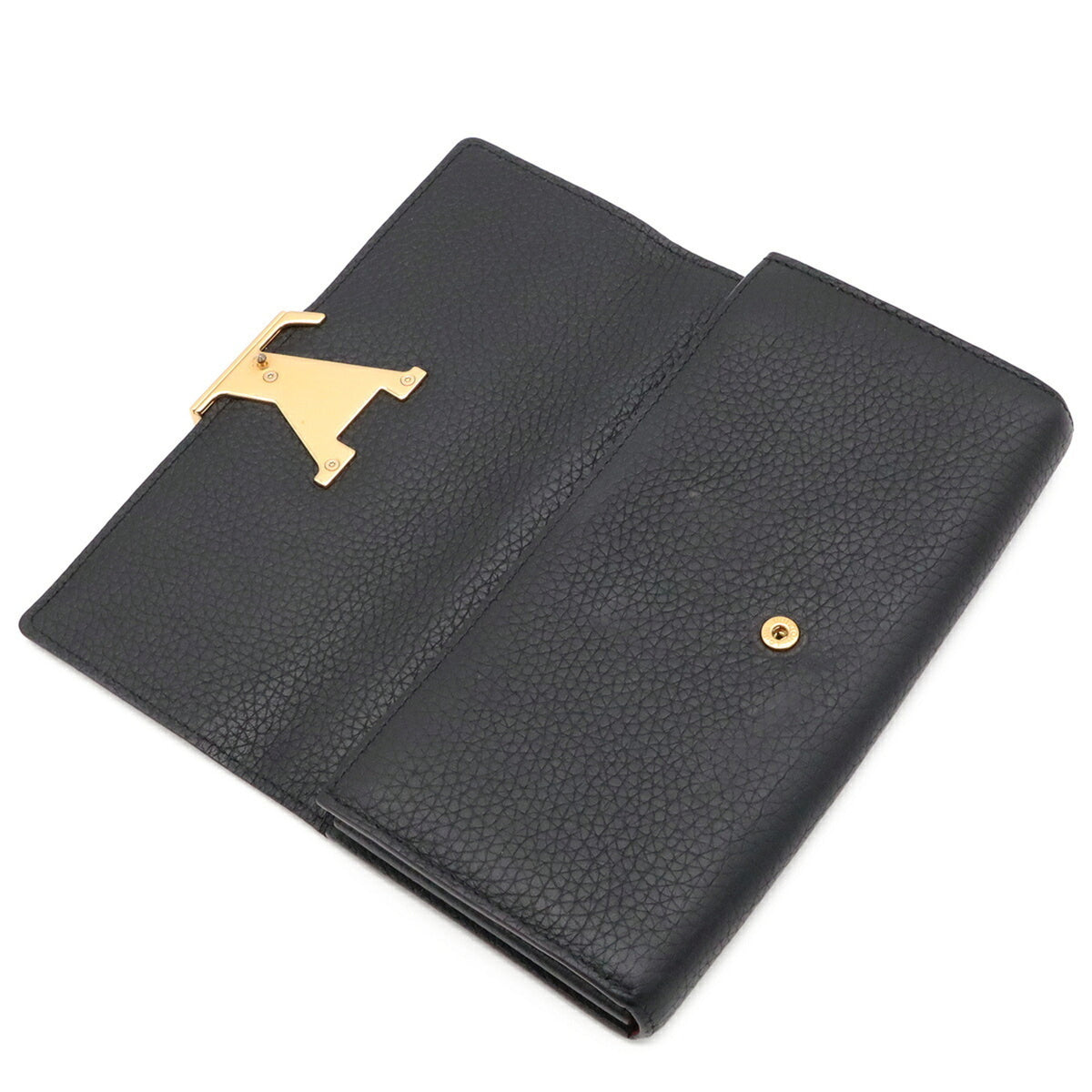 Louis Vuitton Black Fuchsia Noir Leather Long Wallet (Bi-Fold) (Pre-Owned)