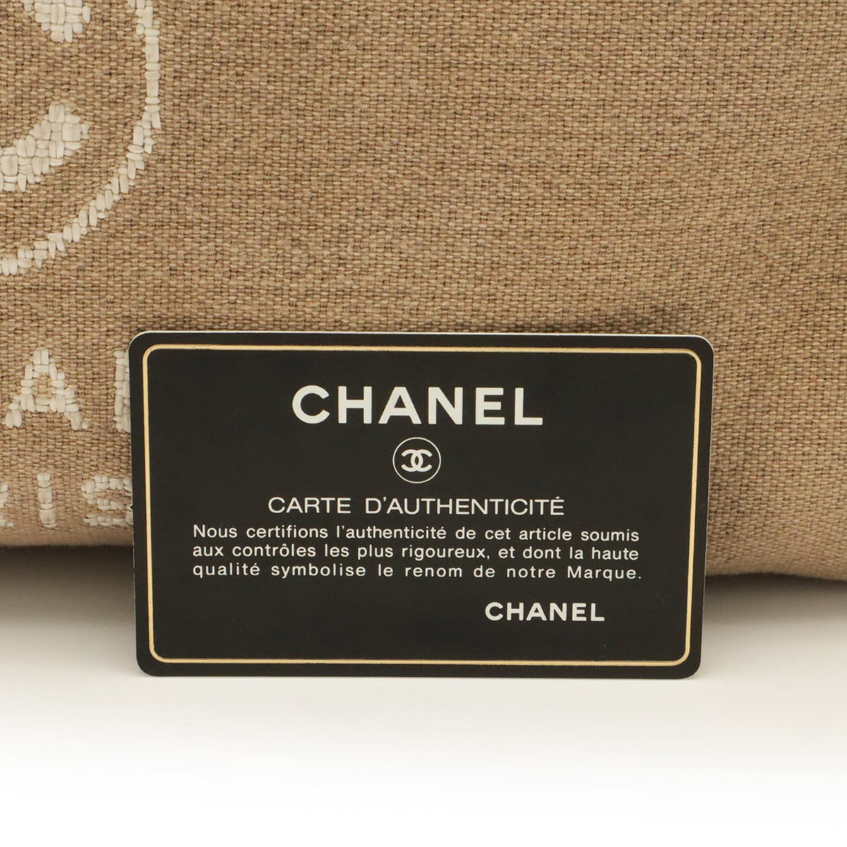 Chanel Beige Brown Canvas Shoulder Bag Tote Bag (Pre-Owned)