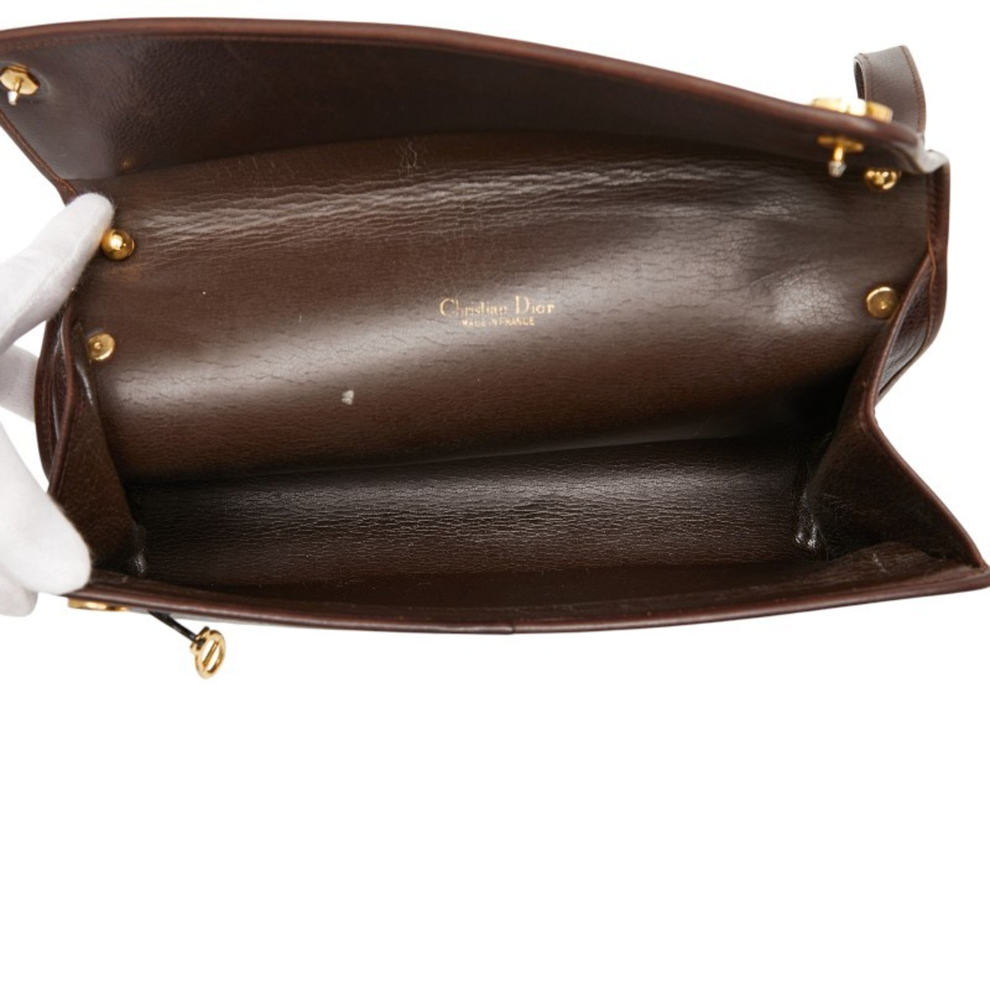 Christian Dior Brown Leather Shoulder Bag (Pre-Owned)