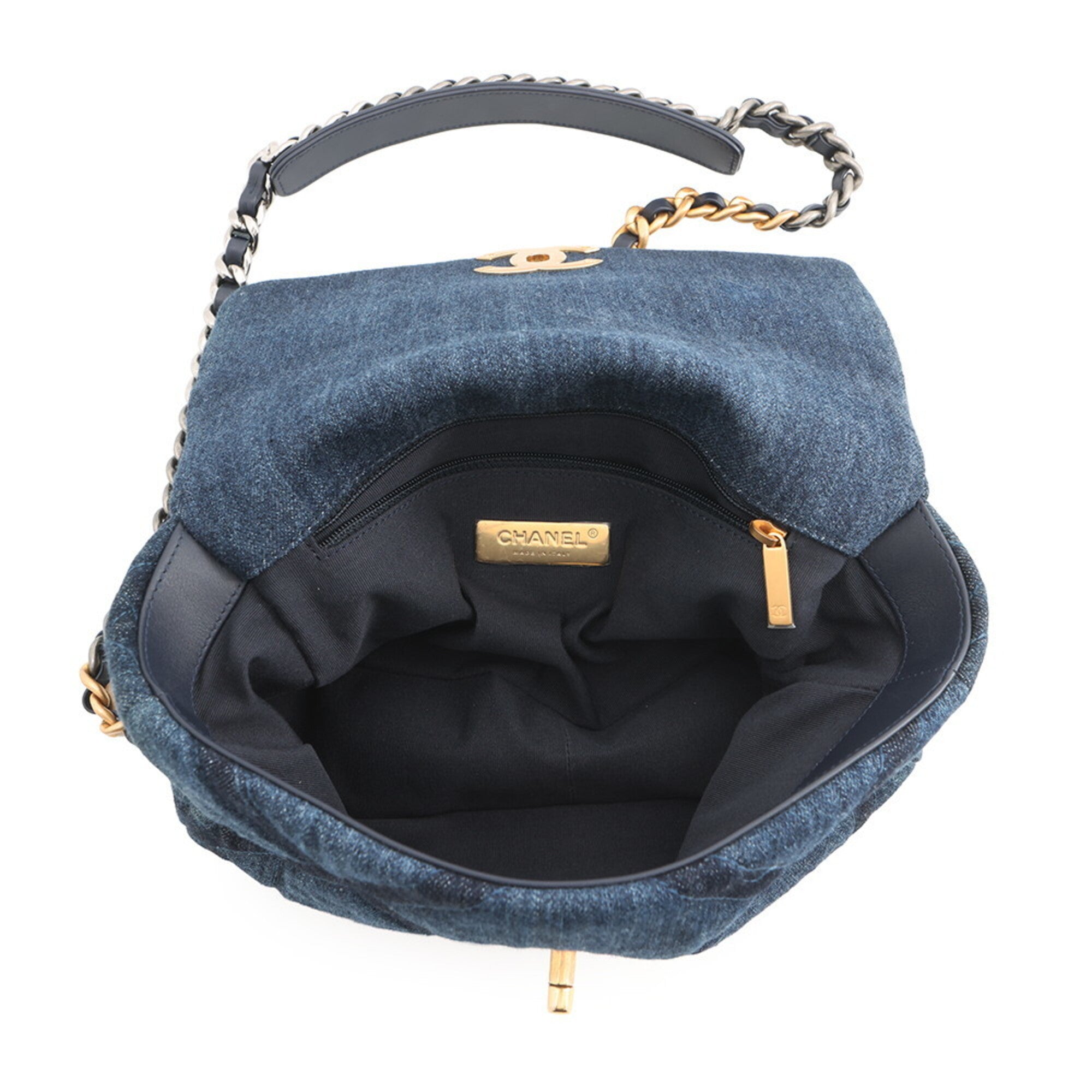 Chanel Blue Denim Handbag Shoulder Bag (Pre-Owned)