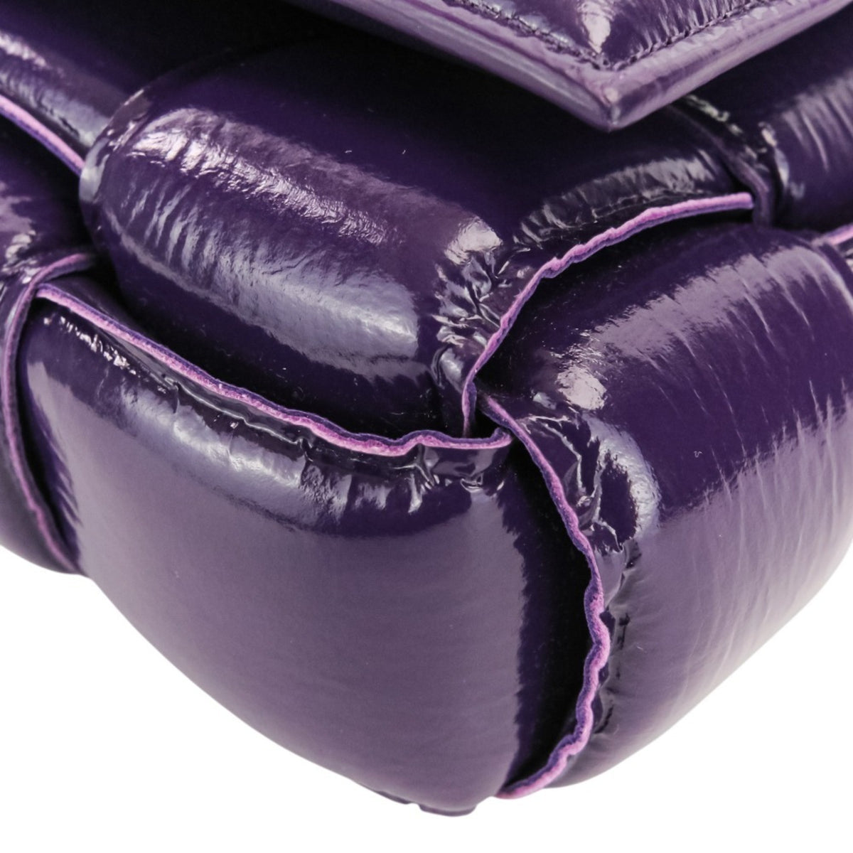 Bottega Veneta Purple Patent Leather Shoulder Bag (Pre-Owned)
