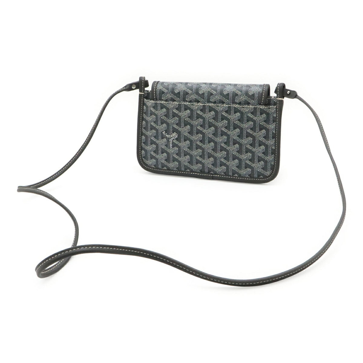 Goyard Gray White Coated Canvas Clutch Bag Handbag Pochette Shoulder Bag (Pre-Owned)