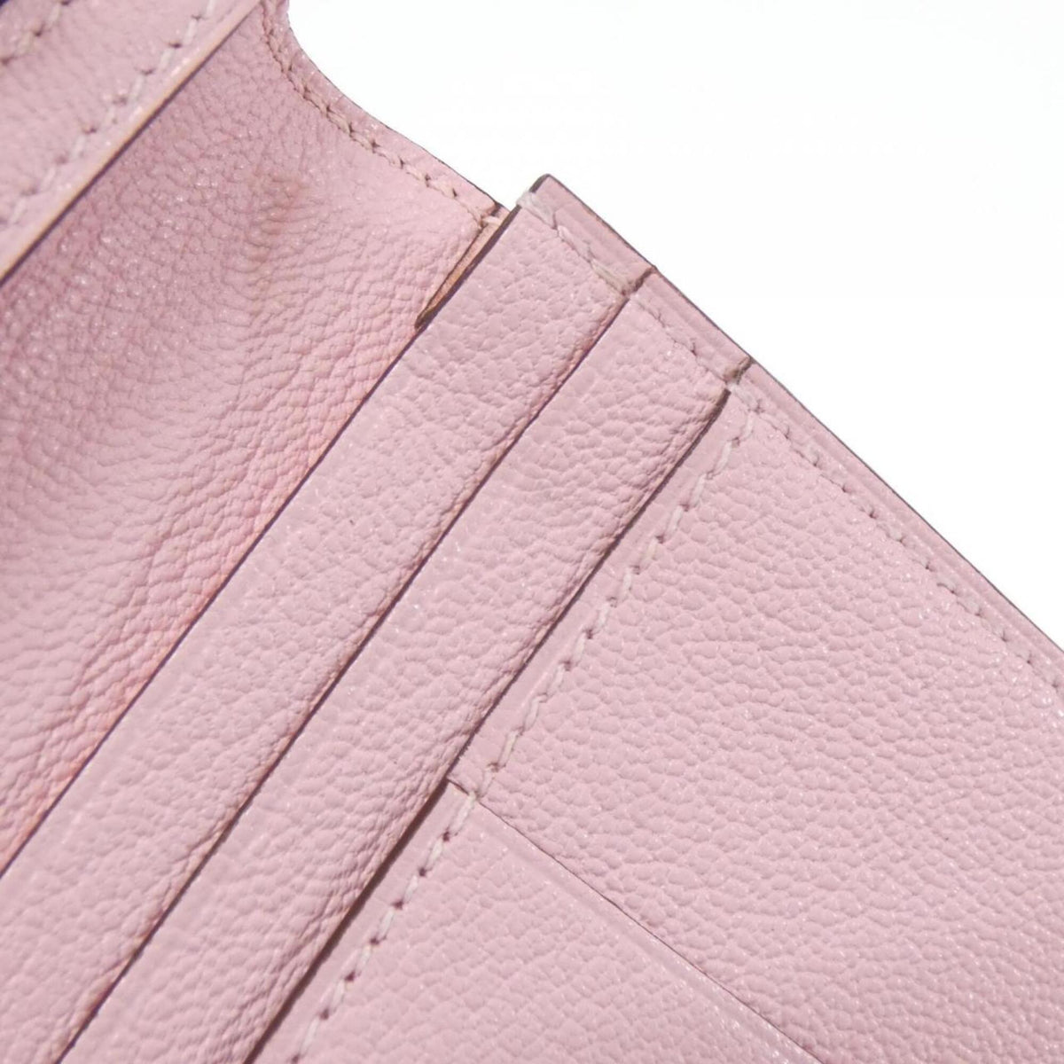 Hermes Rose Sakura Chevre Leather Long Wallet (Bi-Fold) (Pre-Owned)