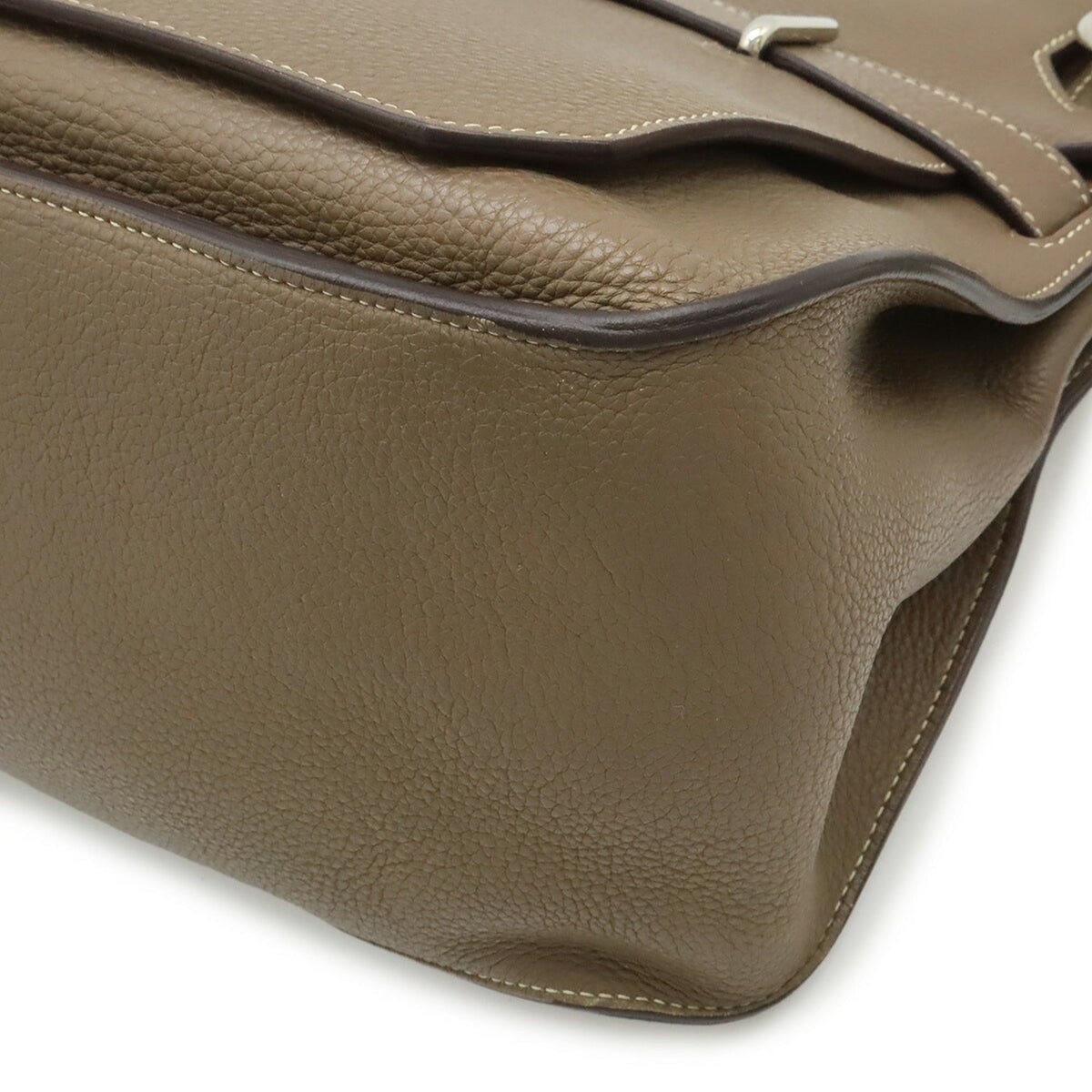 Hermes Etoupe Gray Taurillon Clemence Leather Handbag Shoulder Bag (Pre-Owned)