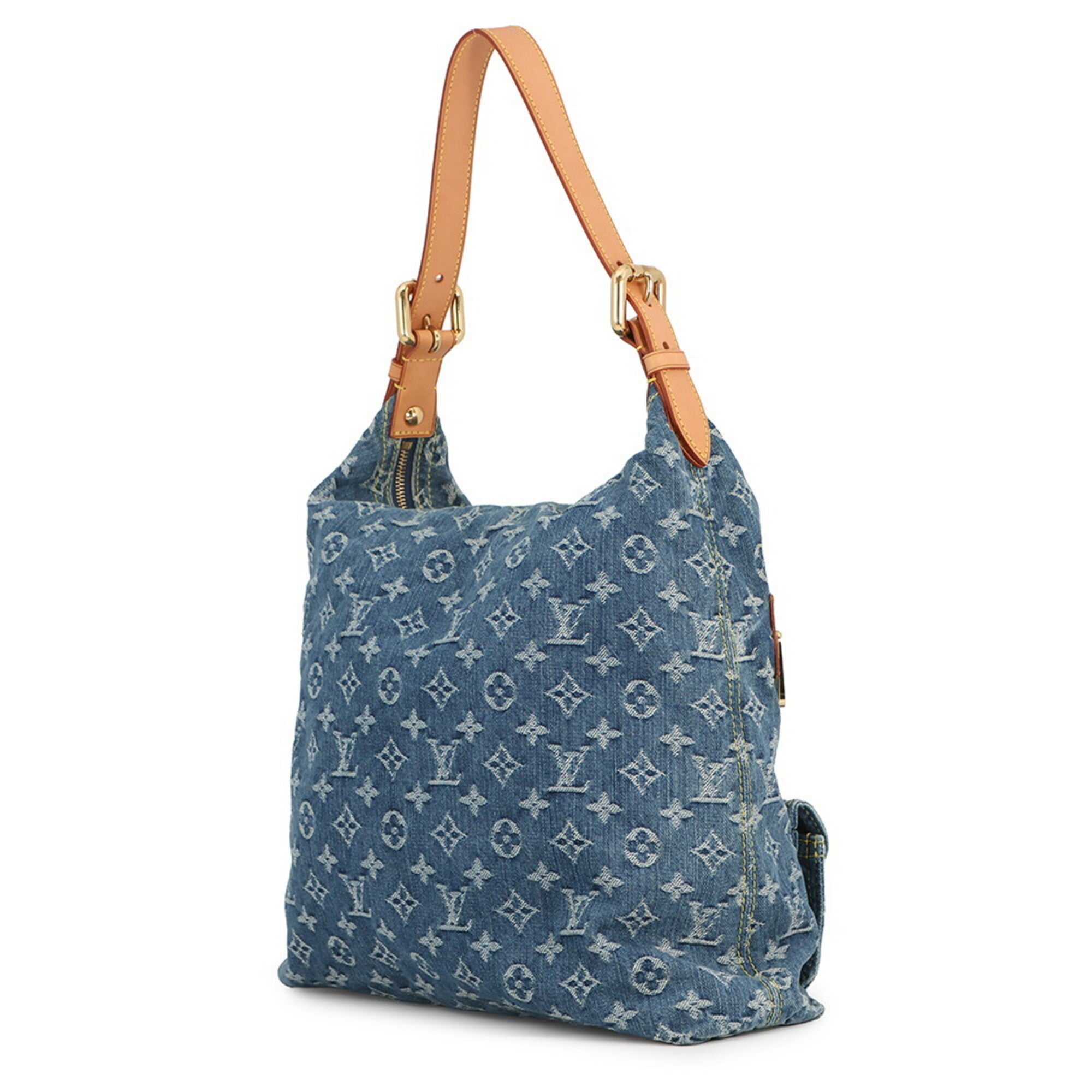 Louis Vuitton Monogram Denim Blue Yellow Monogram Denim Handbag Shoulder Bag (Pre-Owned)