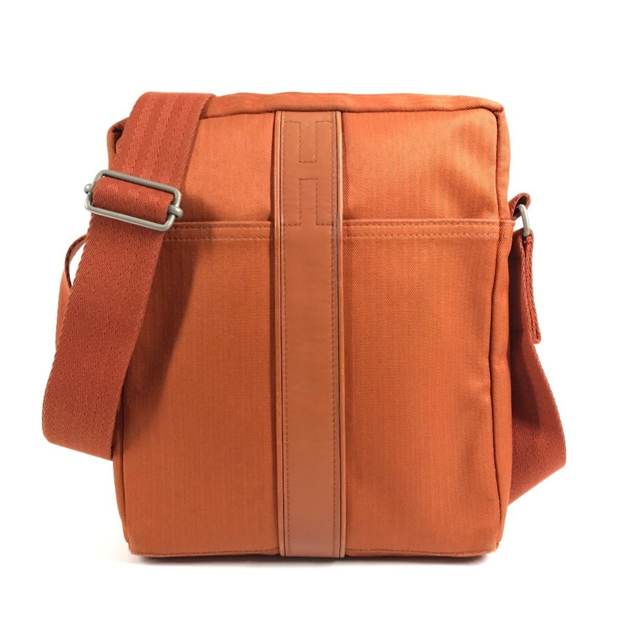 Hermes Orange Canvas Pochette Shoulder Bag (Pre-Owned)