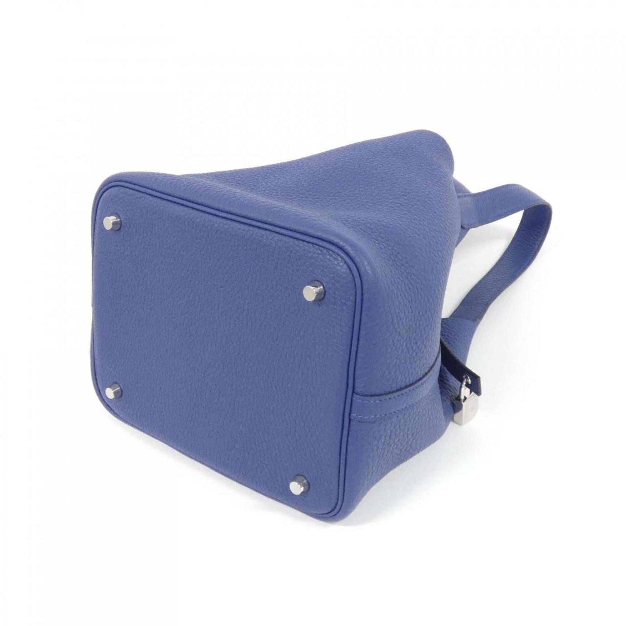 Hermes Blue Taurillon Clemence Leather Handbag (Pre-Owned)