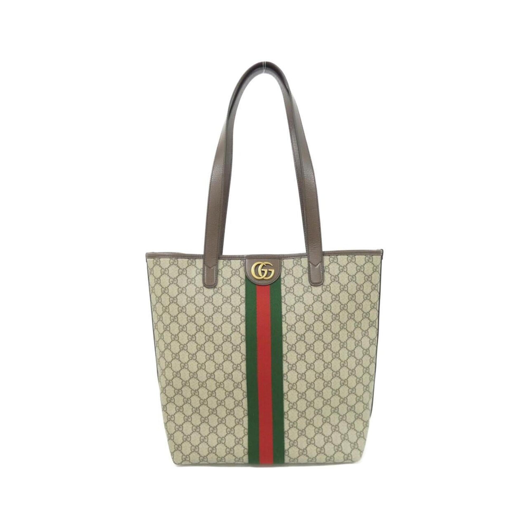 Gucci Beige Brown Coated Canvas Handbag (Pre-Owned)