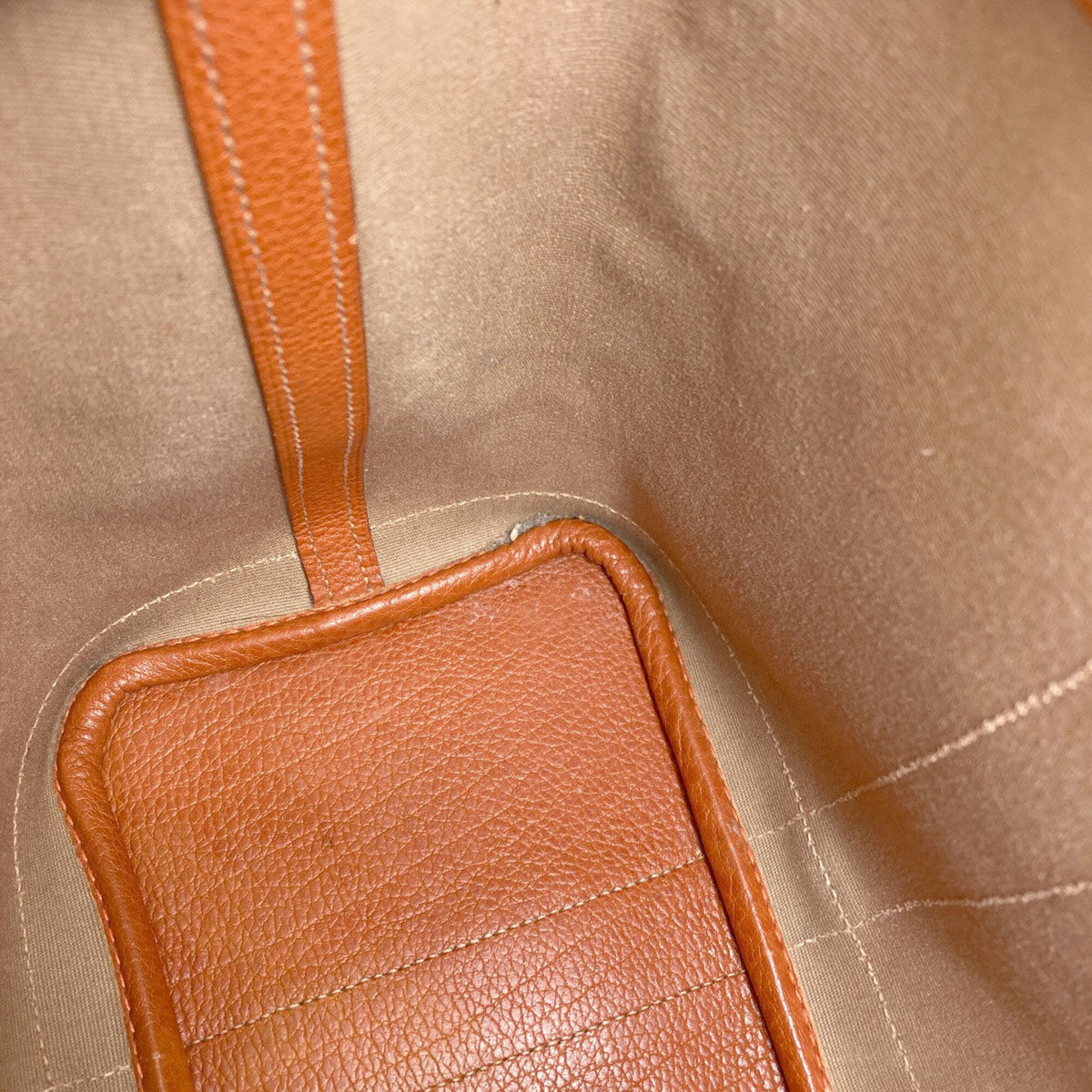 Hermes Brown Orange Canvas Negonda Leather Handbag (Pre-Owned)