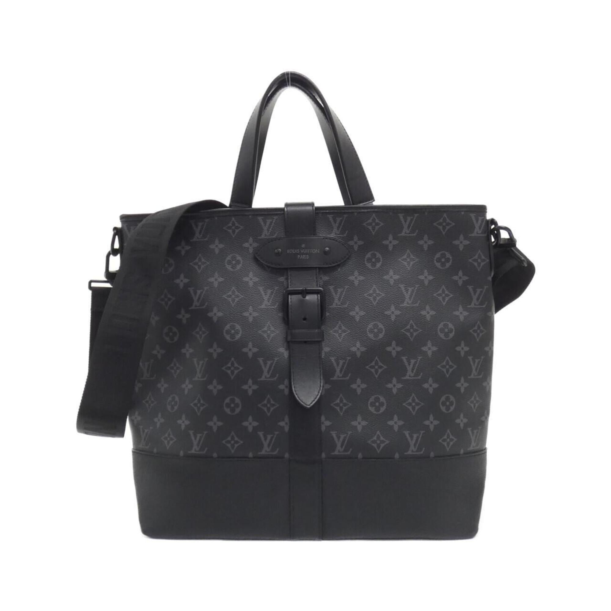 Louis Vuitton Black Coated Canvas Leather Handbag (Pre-Owned)