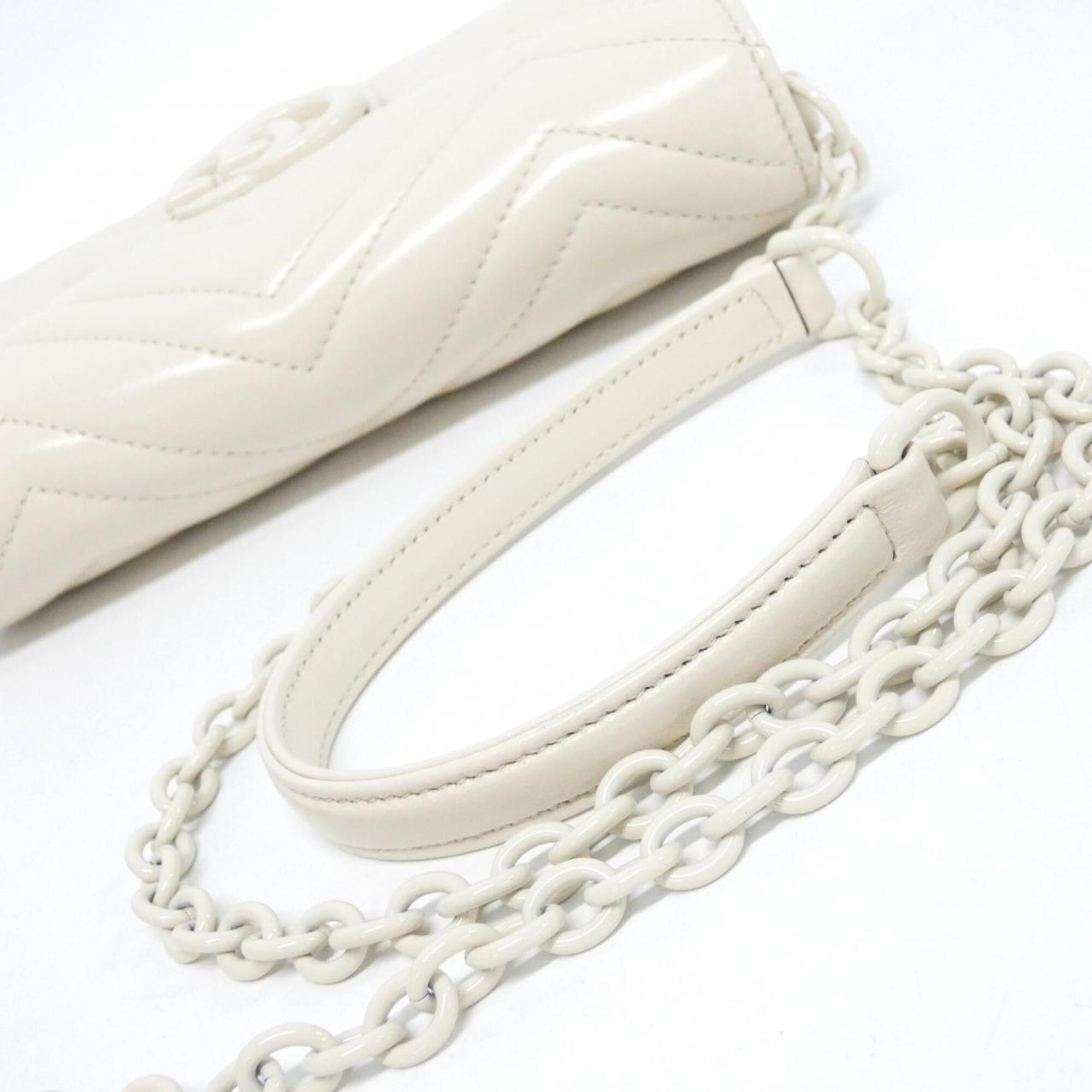 Gucci White Leather Chain/Shoulder Wallet (Pre-Owned)