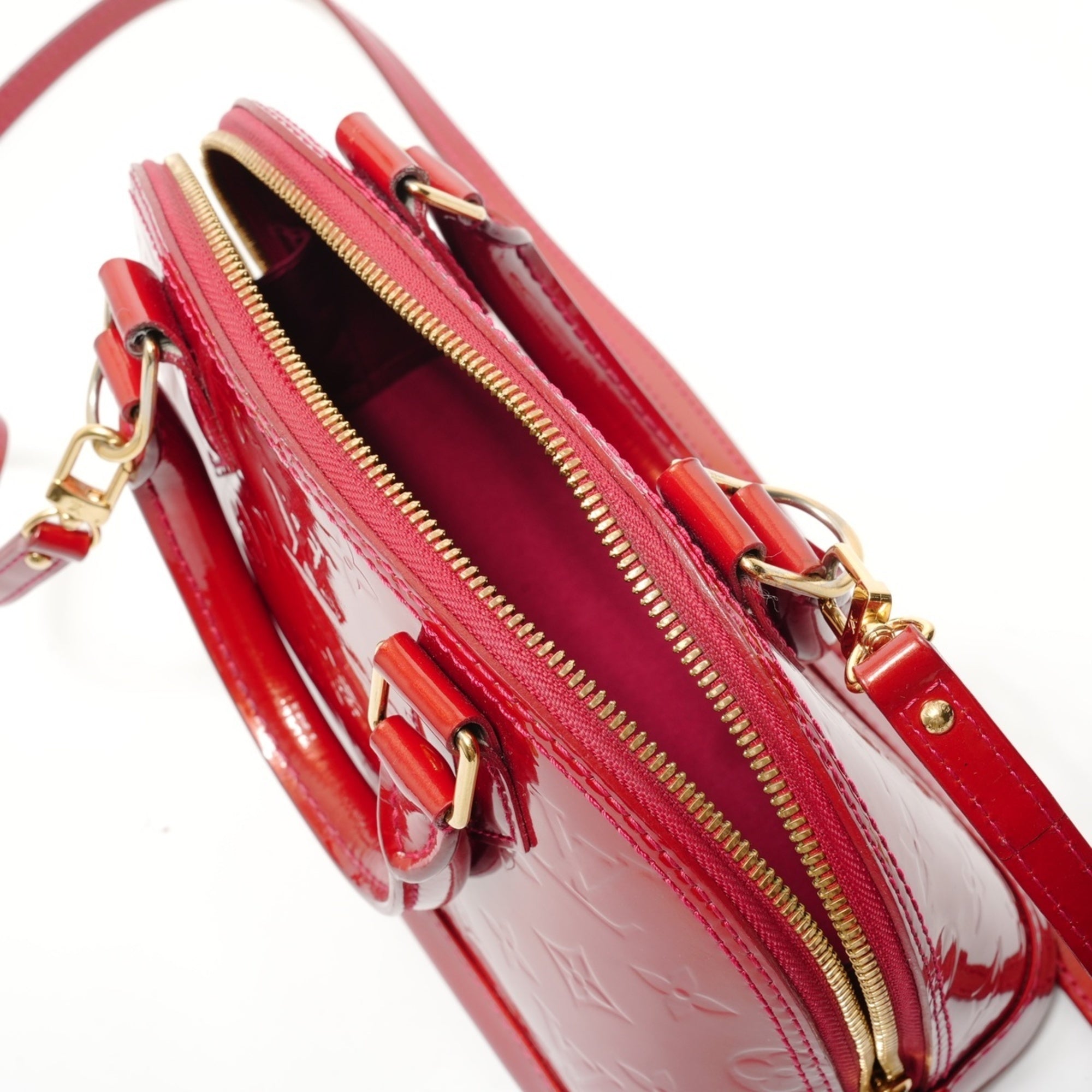 Louis Vuitton Monogram Red Color Monogram Vernis Handbag (Pre-Owned)