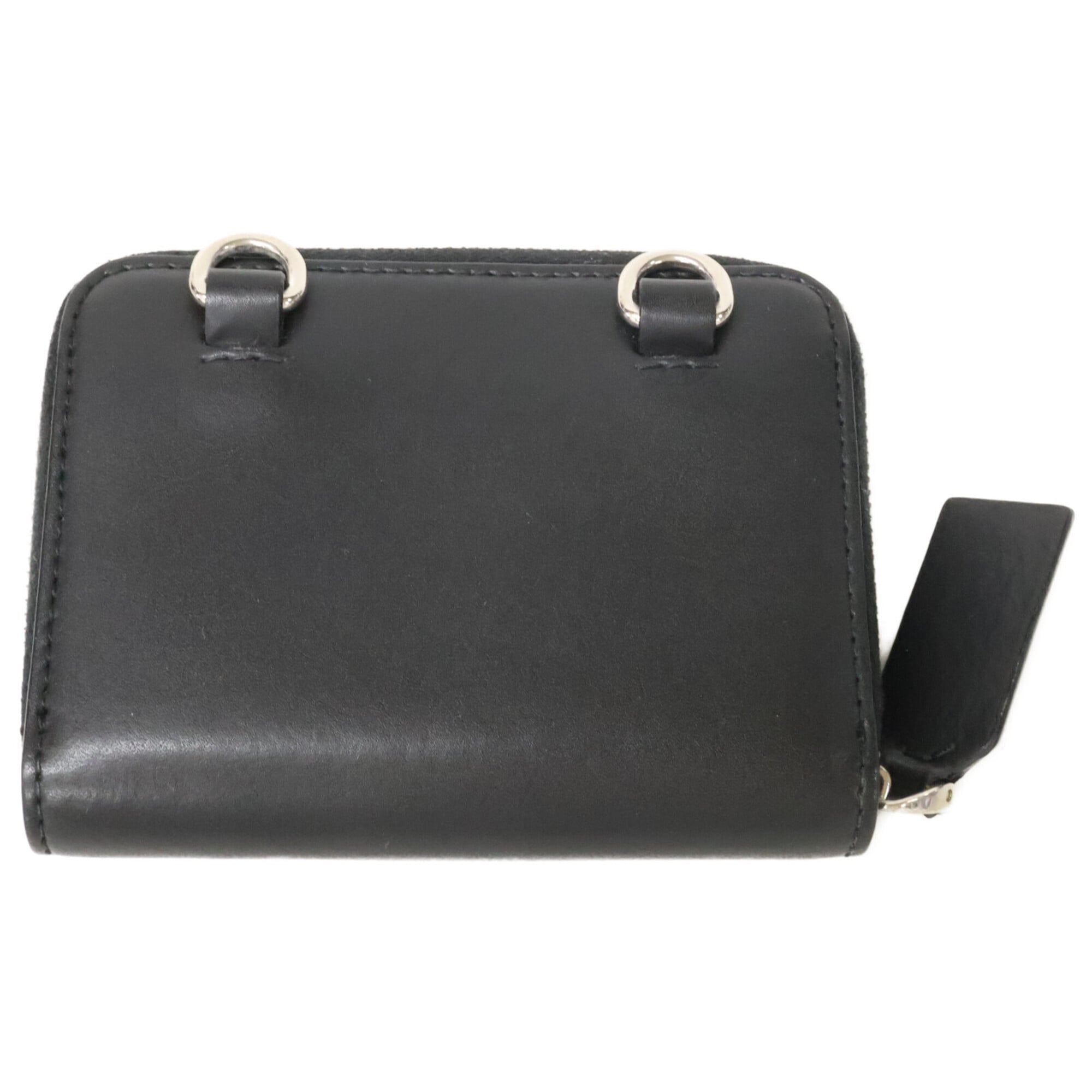 Valentino Black Leather Coin Purse/Coin Case (Pre-Owned)