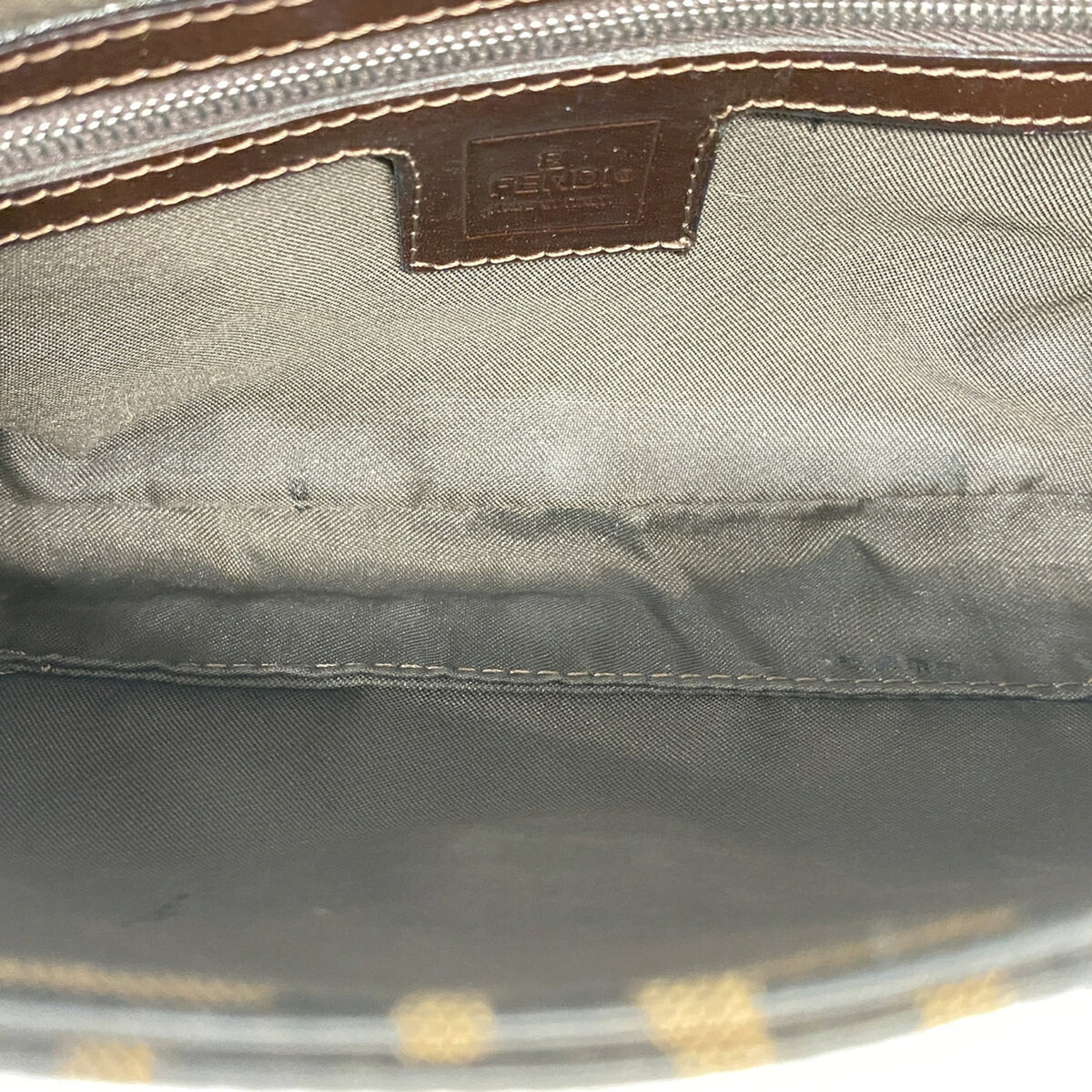 Fendi Brown Nylon Canvas Handbag (Pre-Owned)