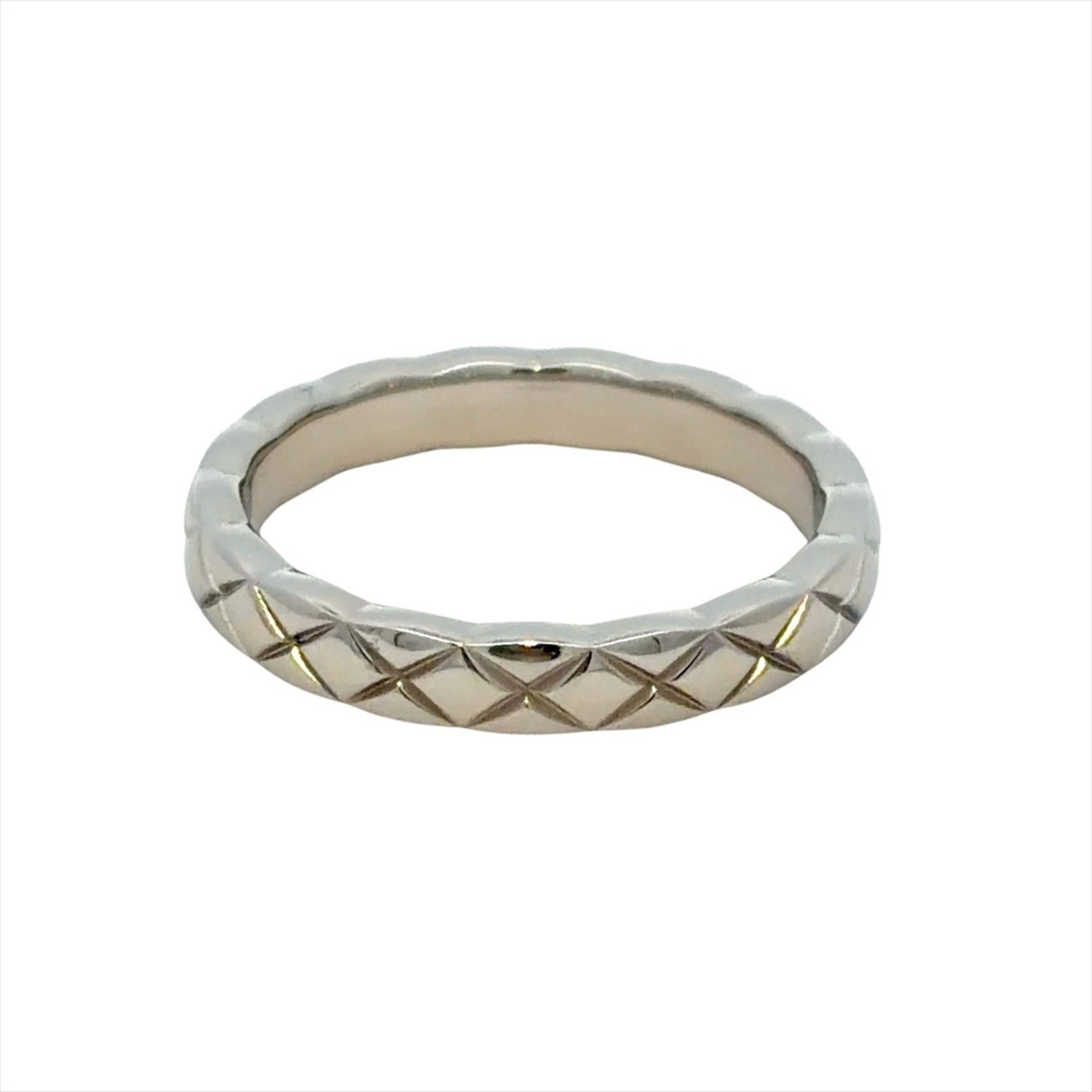 Chanel Platinum Platinum 950 Band Ring (Pre-Owned)