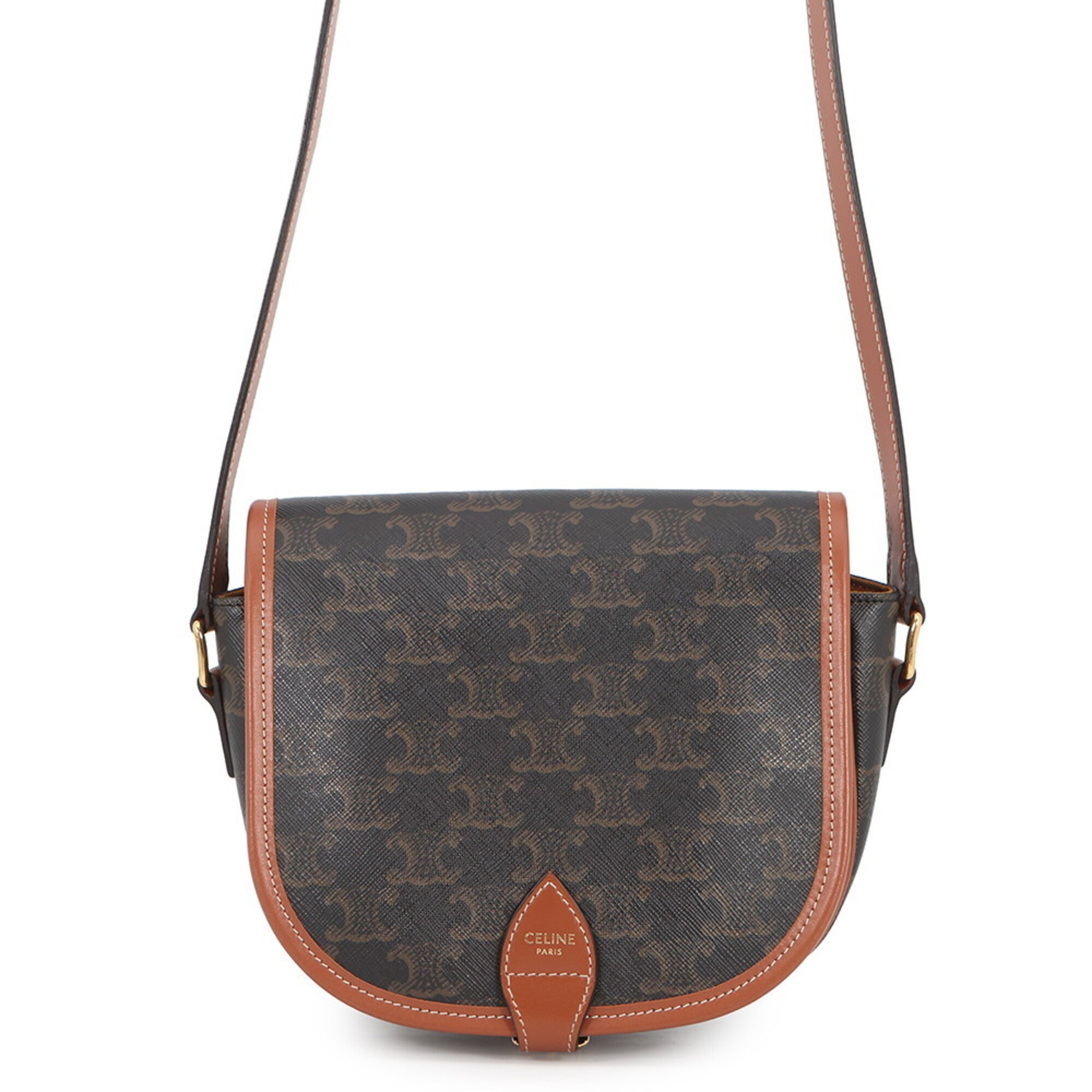 Celine Brown Pvc Leather Handbag Shoulder Bag (Pre-Owned)