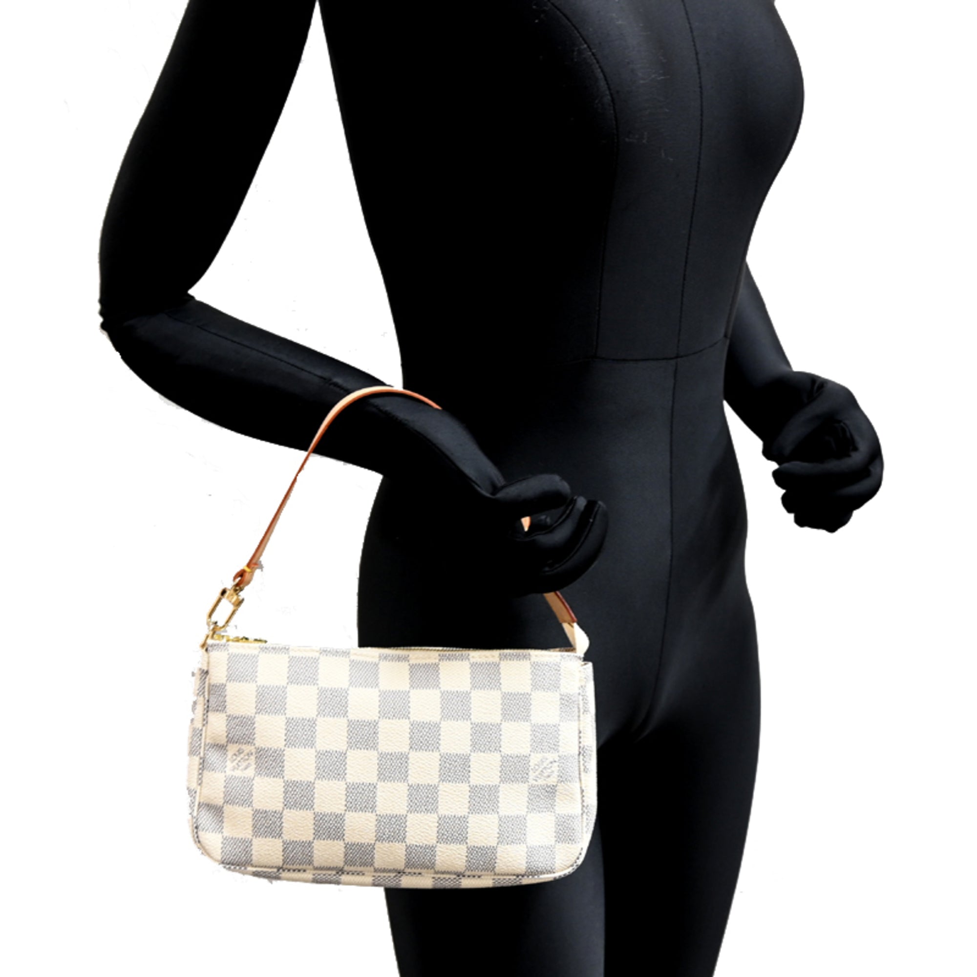 Louis Vuitton White Damier Azur Pochette Shoulder Bag (Pre-Owned)