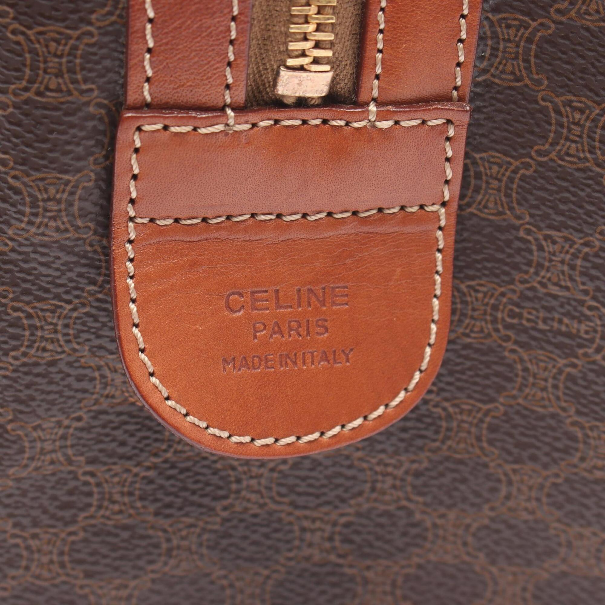 Celine Macadam Brown Coated Canvas Handbag Tote Bag (Pre-Owned)