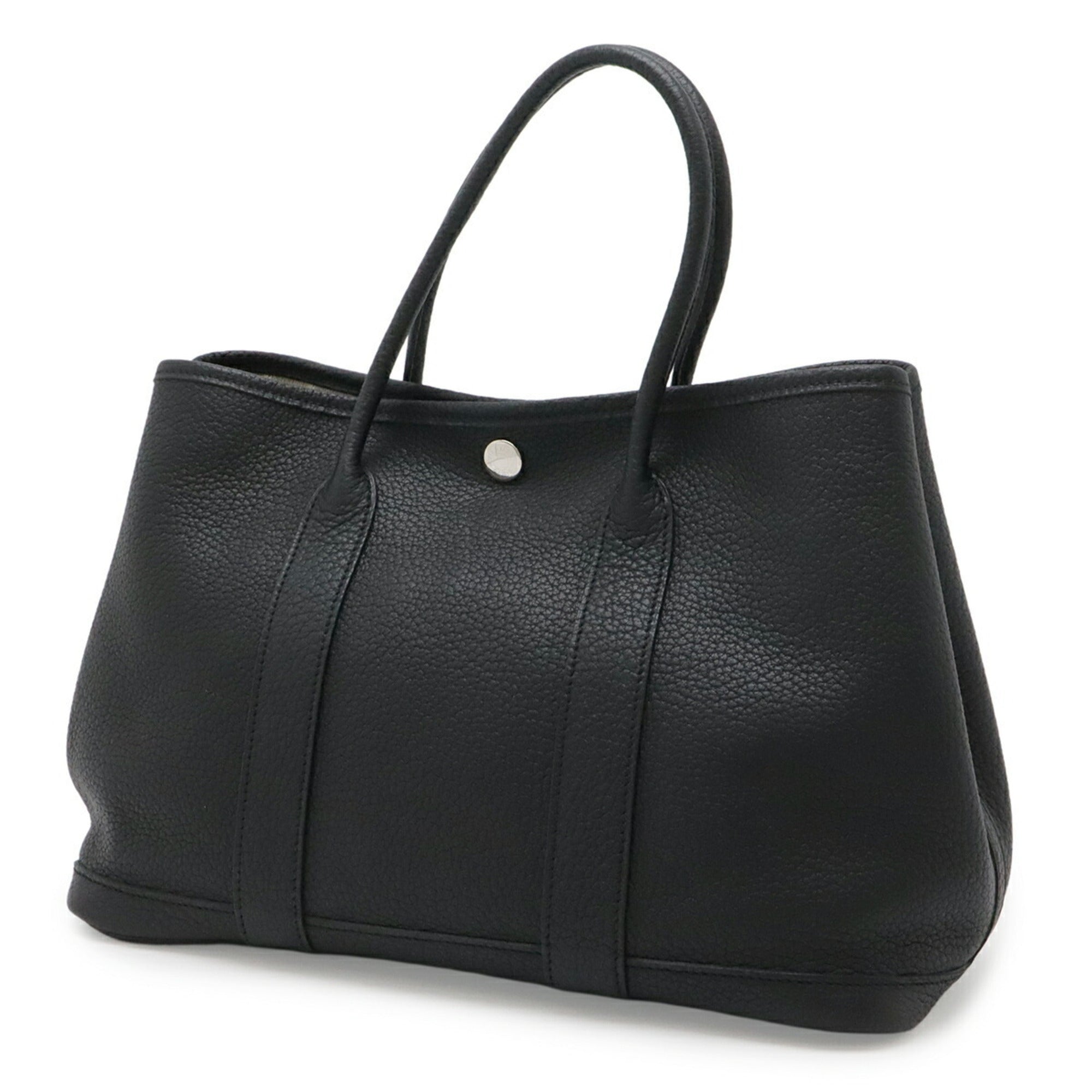 Hermes Black Negonda Leather Handbag Tote Bag (Pre-Owned)