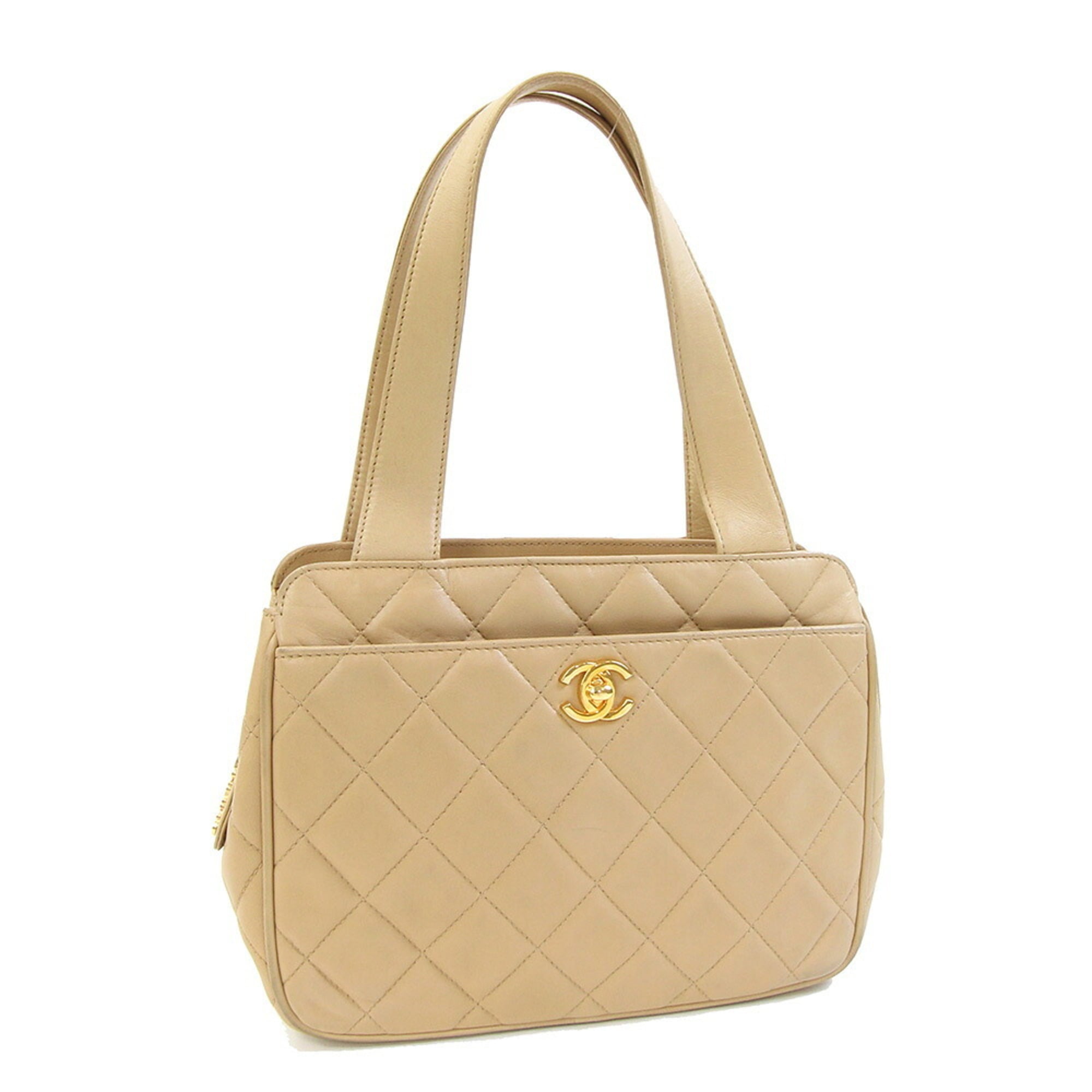 Chanel Beige Leather Handbag (Pre-Owned)