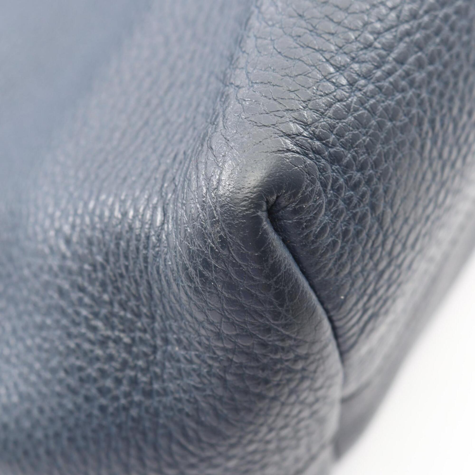 Prada Navy Leather Handbag Tote Bag (Pre-Owned)